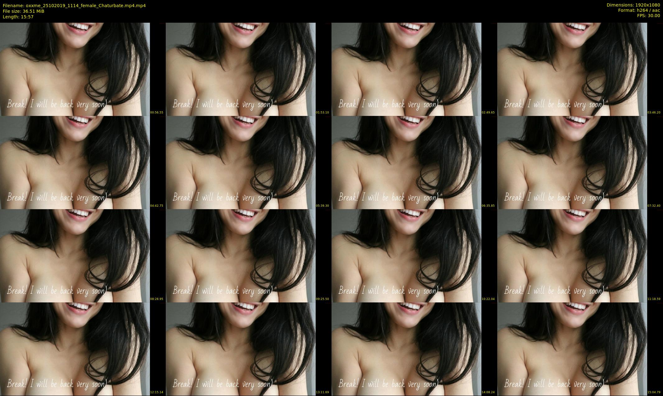 oxxme — 16 minute Chaturbate female cam show recording, 1080p, Oct 25, 2019