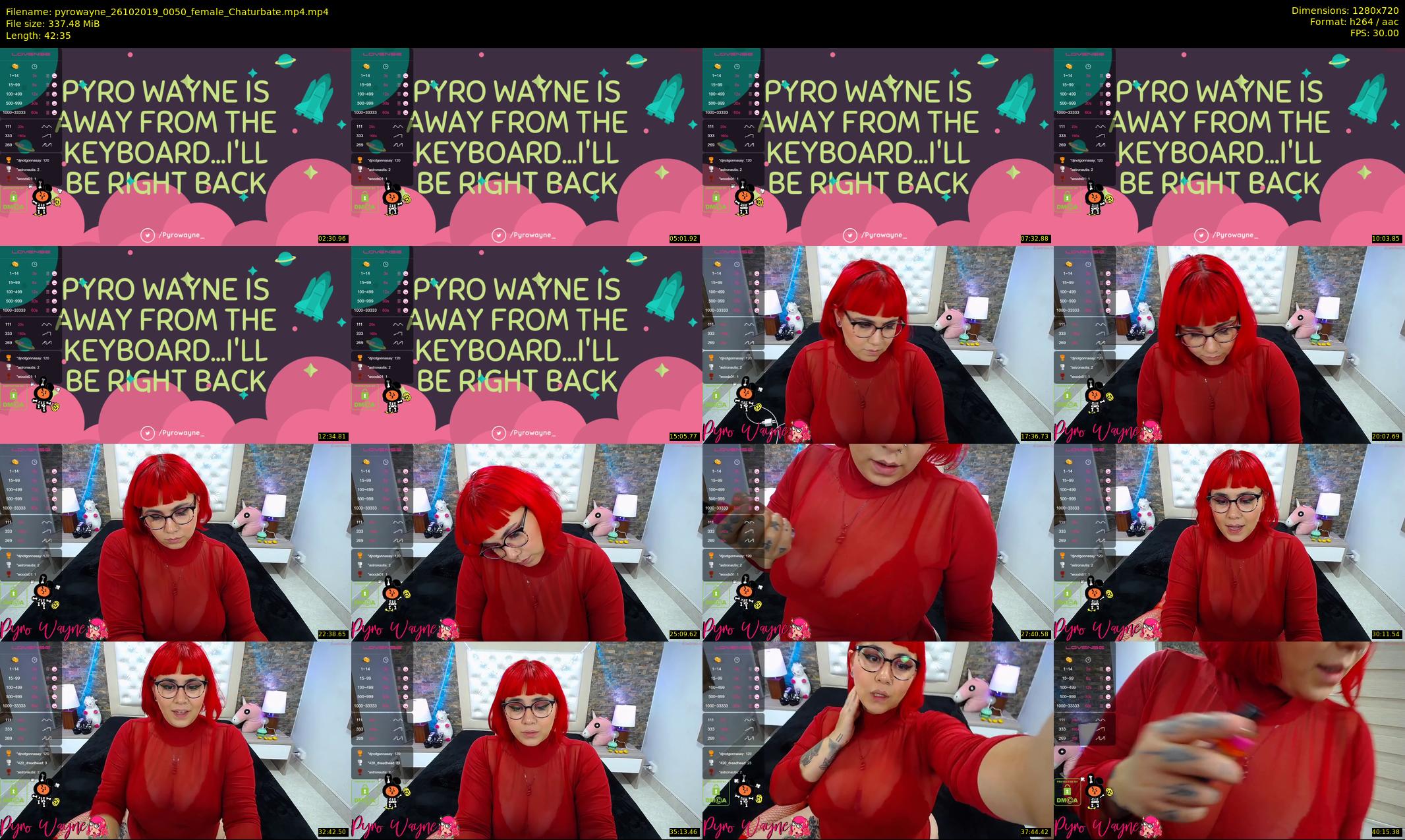 pyrowayne — 43 minute Chaturbate female cam show recording, 720p, Oct 26, 2019