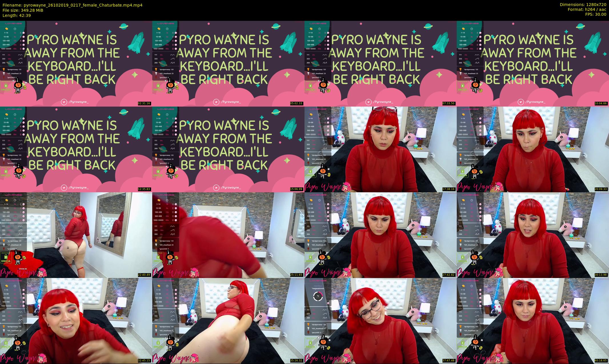 pyrowayne — 43 minute Chaturbate female cam show recording, 720p, Oct 26, 2019