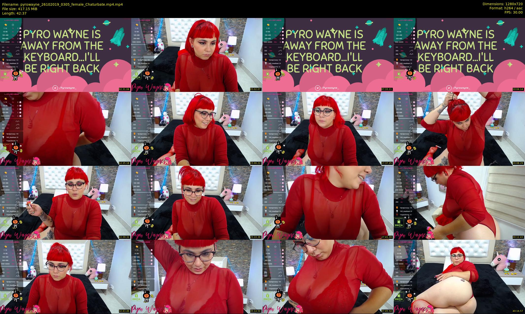 pyrowayne — 43 minute Chaturbate female cam show recording, 720p, Oct 26, 2019