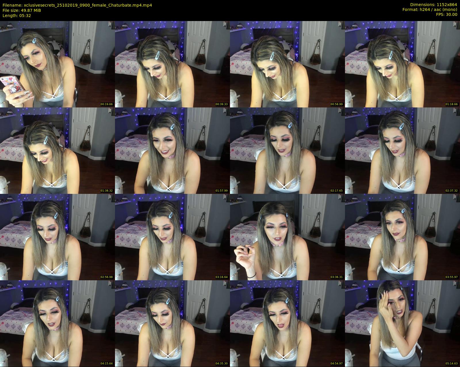 xclusivesecrets — 6 minute Chaturbate female cam show recording, 720p, Oct 25, 2019
