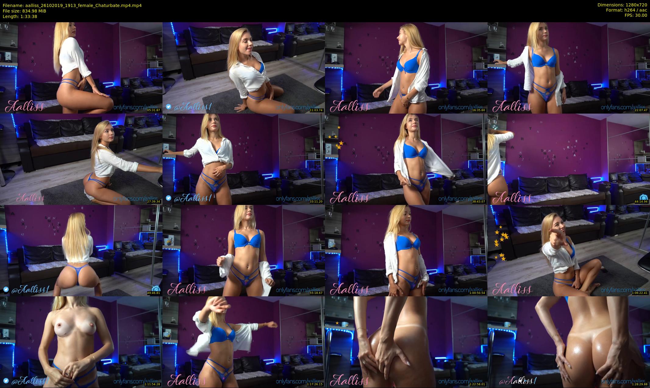 aalliss — 94 minute Chaturbate female cam show recording, 720p, Oct 26, 2019