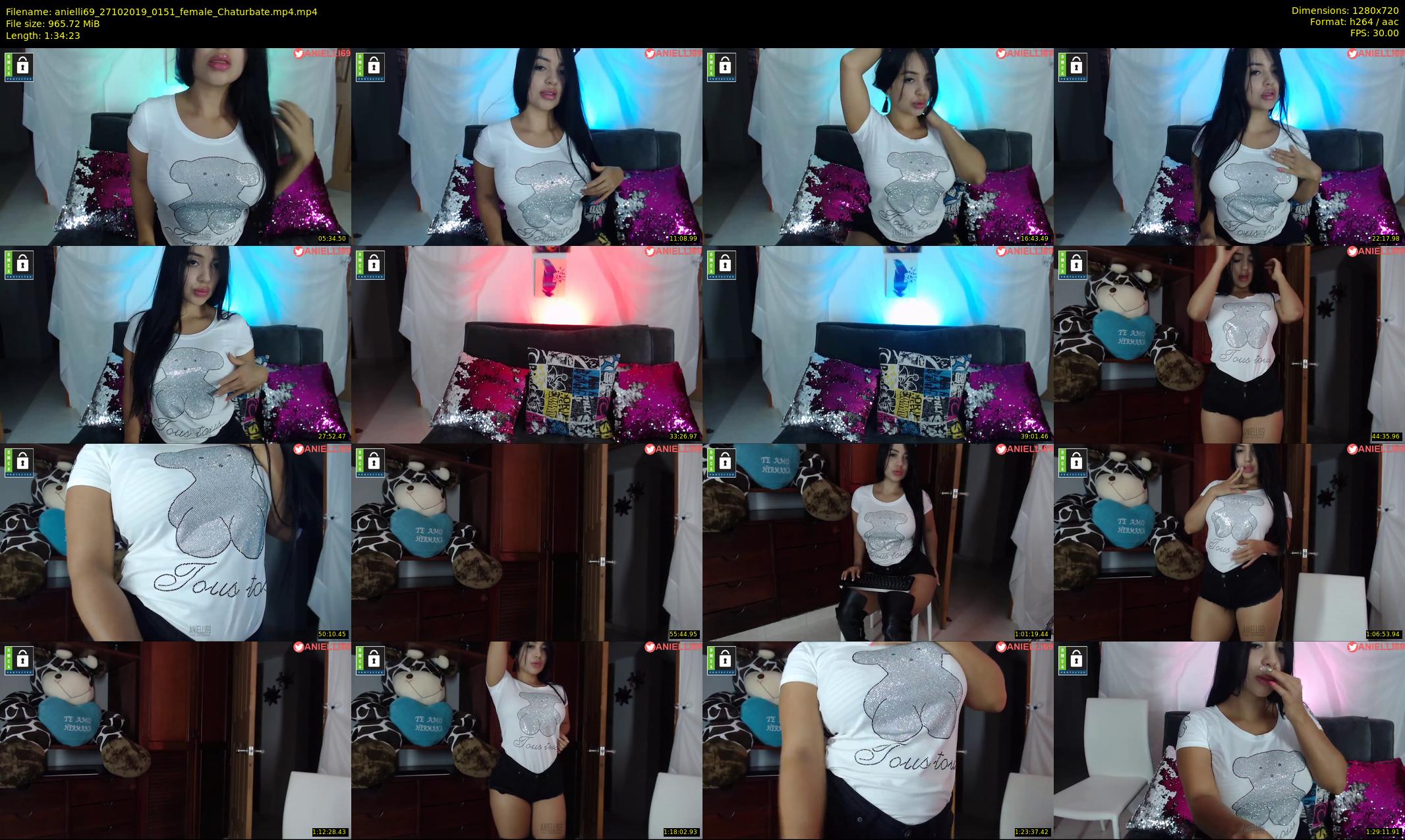anielli69 — 95 minute Chaturbate female cam show recording, 720p, Oct 27, 2019