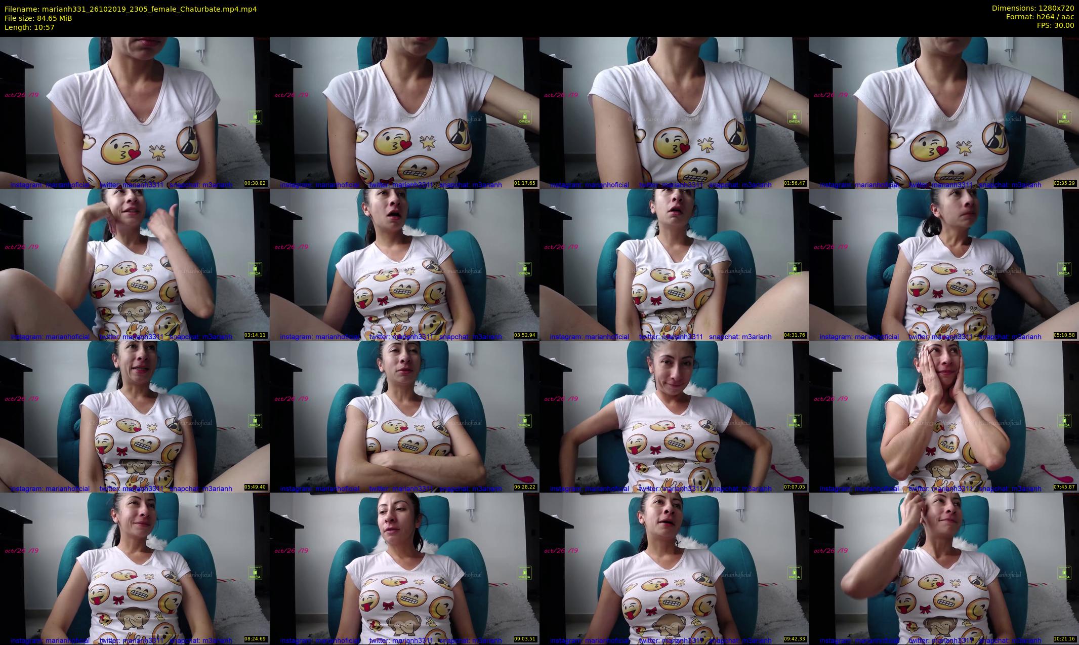 marianh331 — 11 minute Chaturbate female cam show recording, 720p, Oct 26, 2019