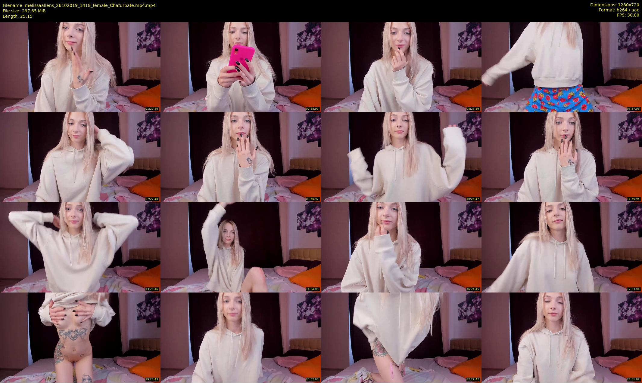 melissaallens — 26 minute Chaturbate female cam show recording, 720p, Oct 26, 2019