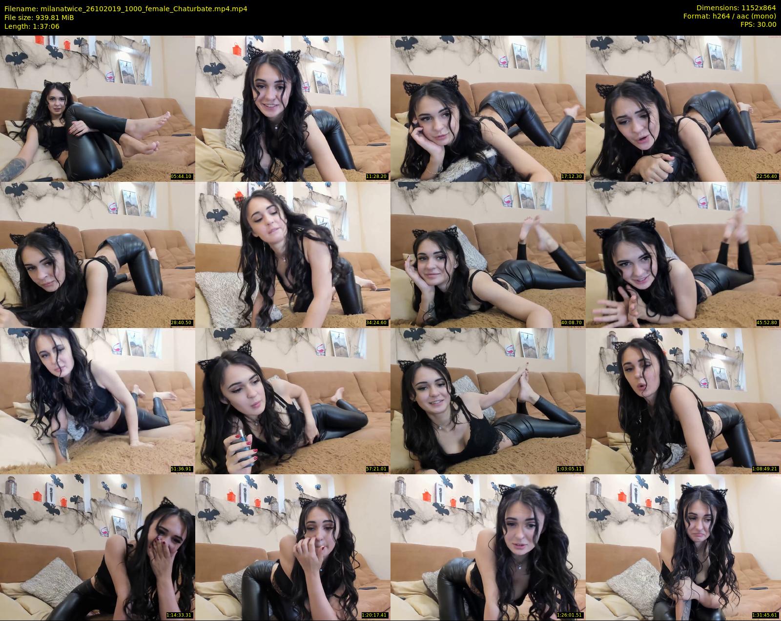 milanatwice — 98 minute Chaturbate female cam show recording, 720p, Oct 26, 2019