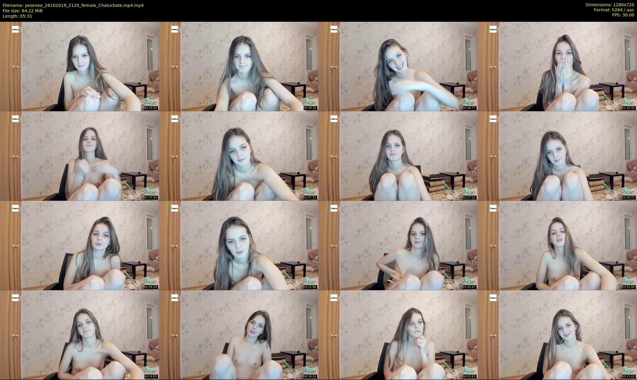 yesonee — 6 minute Chaturbate female cam show recording, 720p, Oct 26, 2019