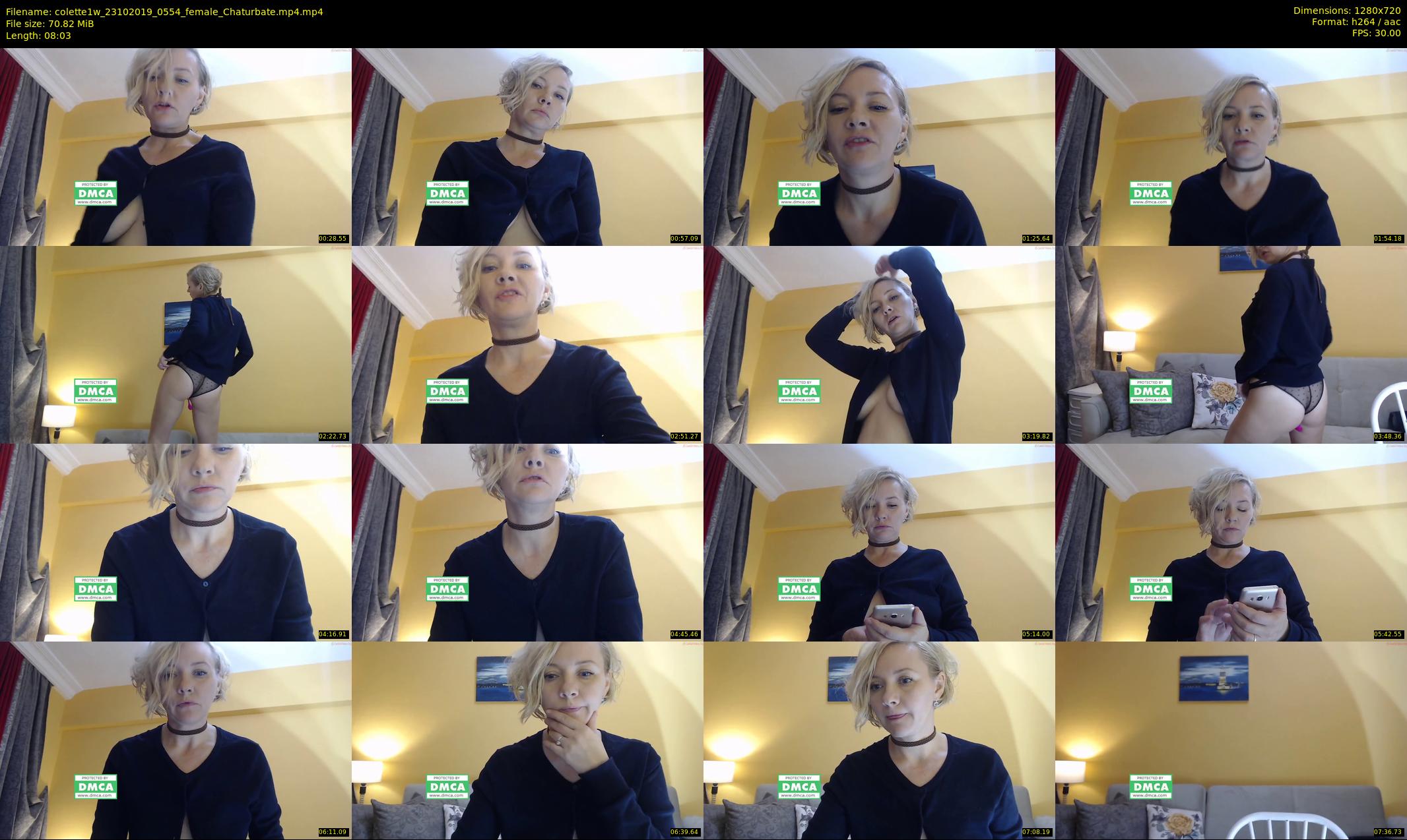 colette1w — 9 minute Chaturbate female cam show recording, 720p, Oct 23, 2019