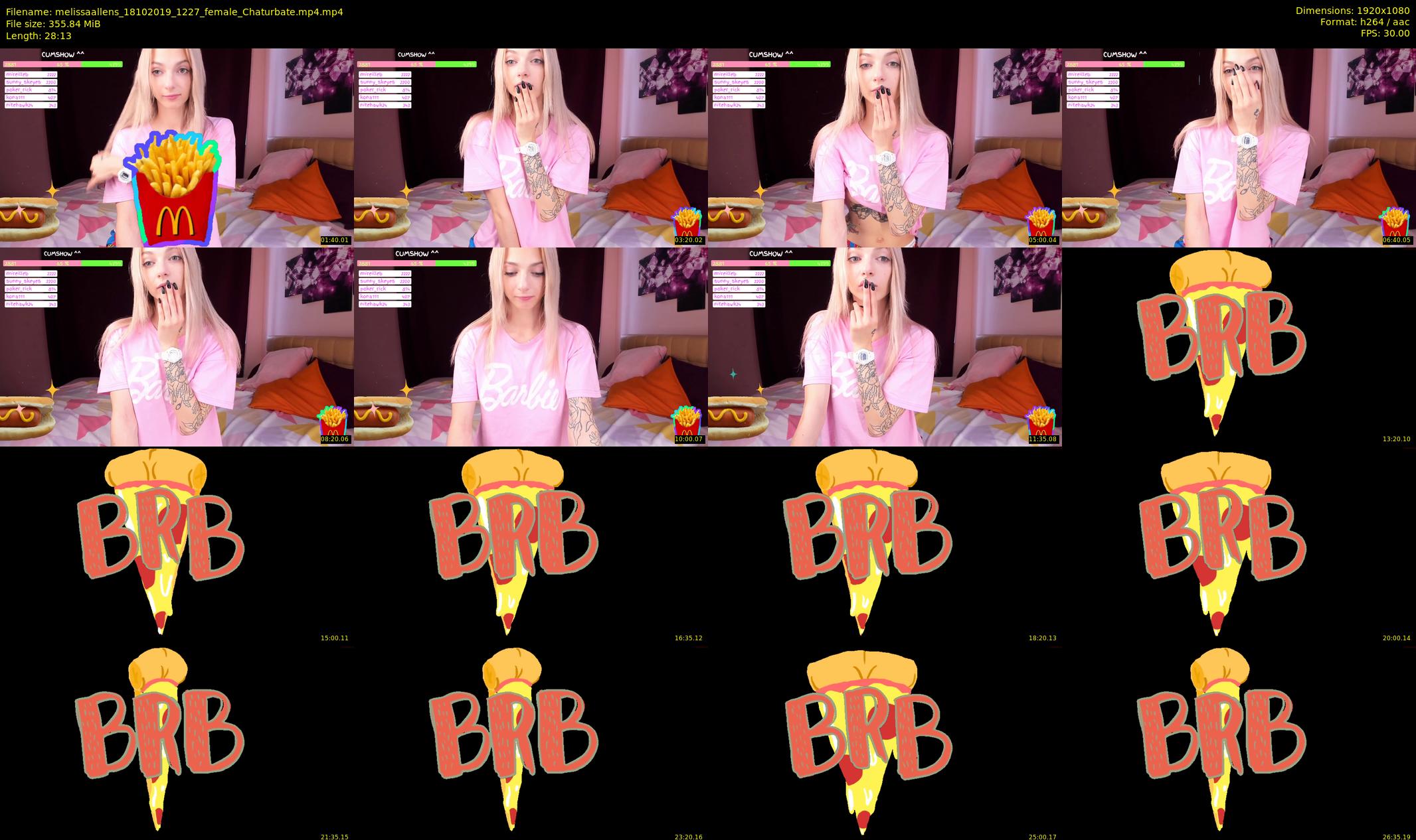 melissaallens — 29 minute Chaturbate female cam show recording, 1080p, Oct 18, 2019