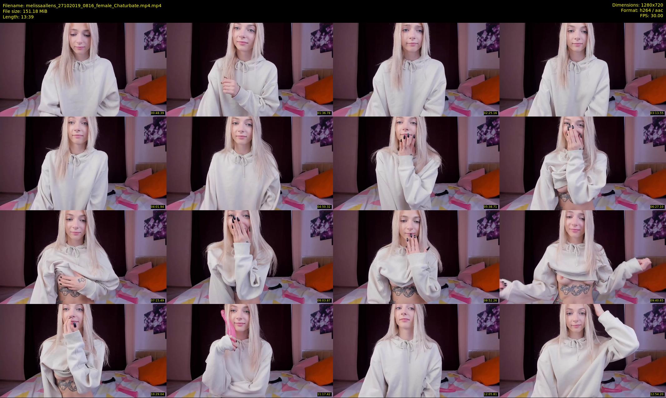 melissaallens — 14 minute Chaturbate female cam show recording, 720p, Oct 27, 2019
