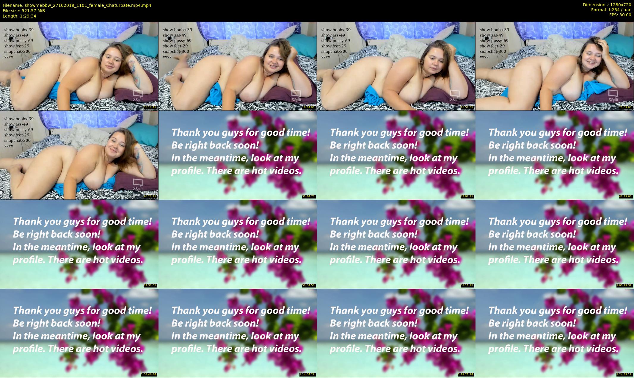 showmebbw — 90 minute Chaturbate female cam show recording, 720p, Oct 27, 2019