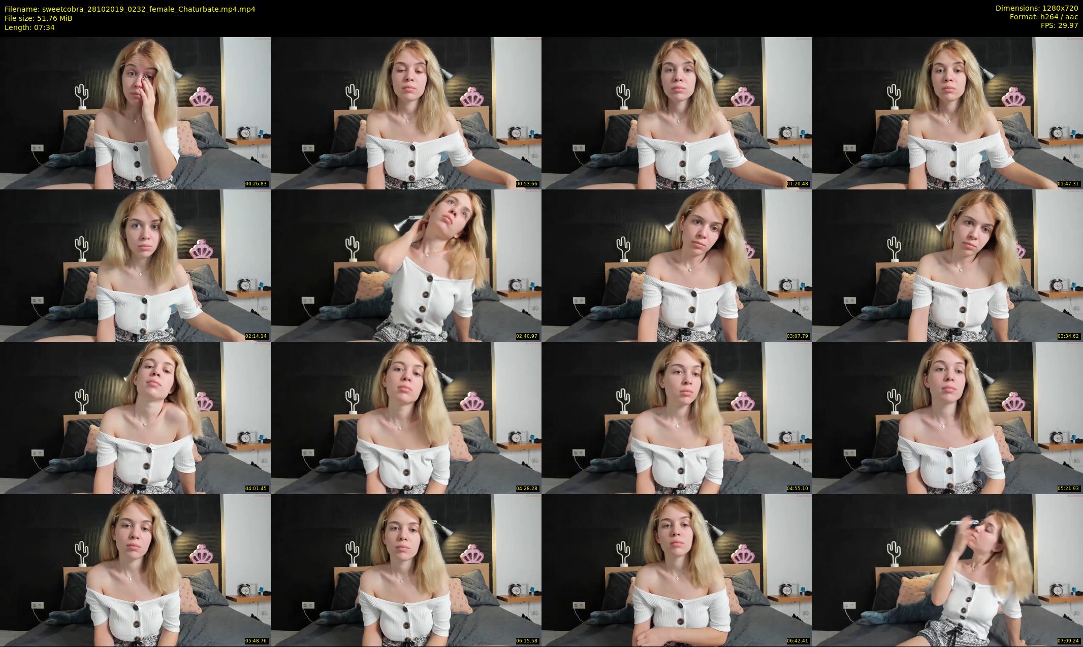 sweetcobra — 8 minute Chaturbate female cam show recording, 720p, Oct 28, 2019