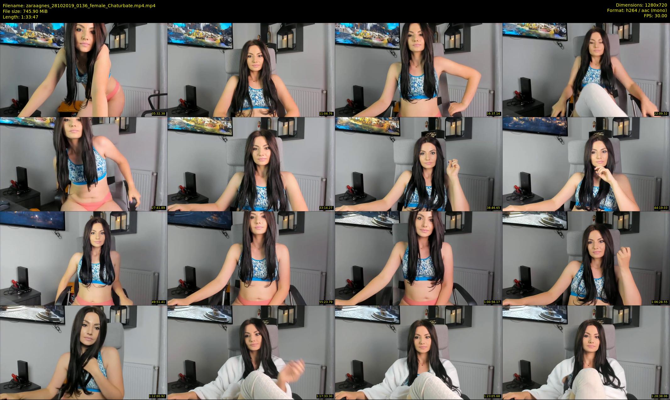 zaraagnes — 94 minute Chaturbate female cam show recording, 720p, Oct 28, 2019