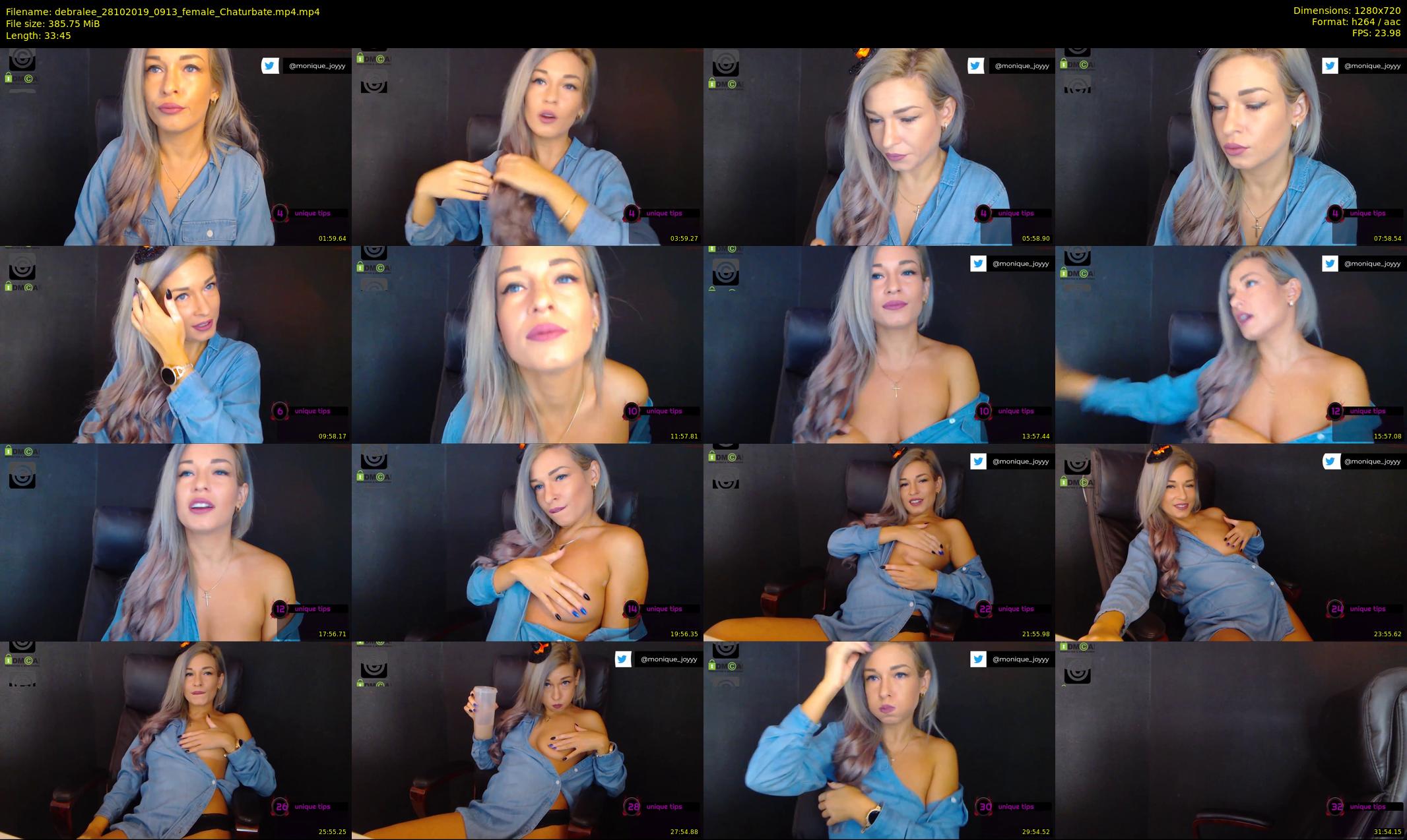 debralee — 34 minute Chaturbate female cam show recording, 720p, Oct 28, 2019