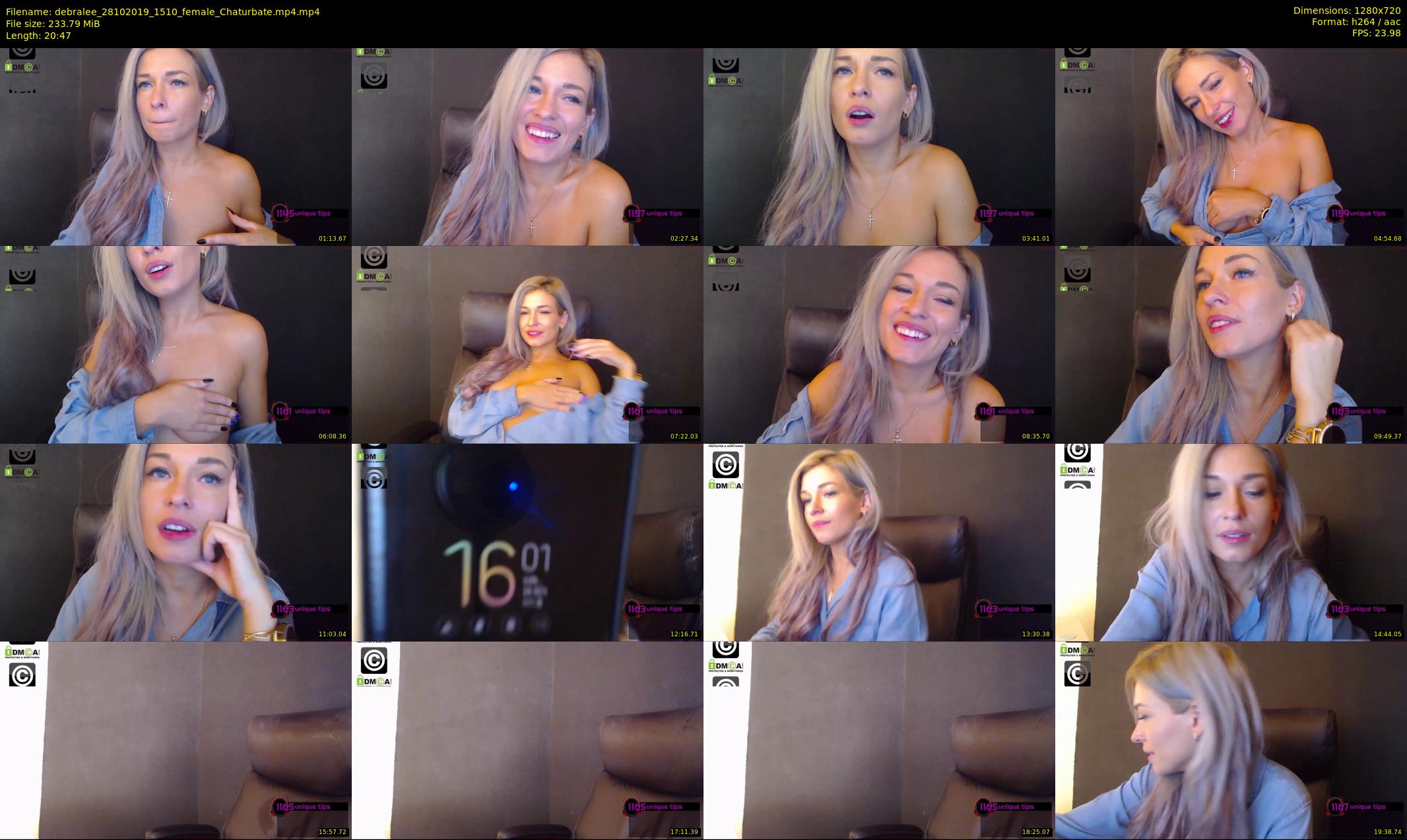 debralee — 21 minute Chaturbate female cam show recording, 720p, Oct 28, 2019