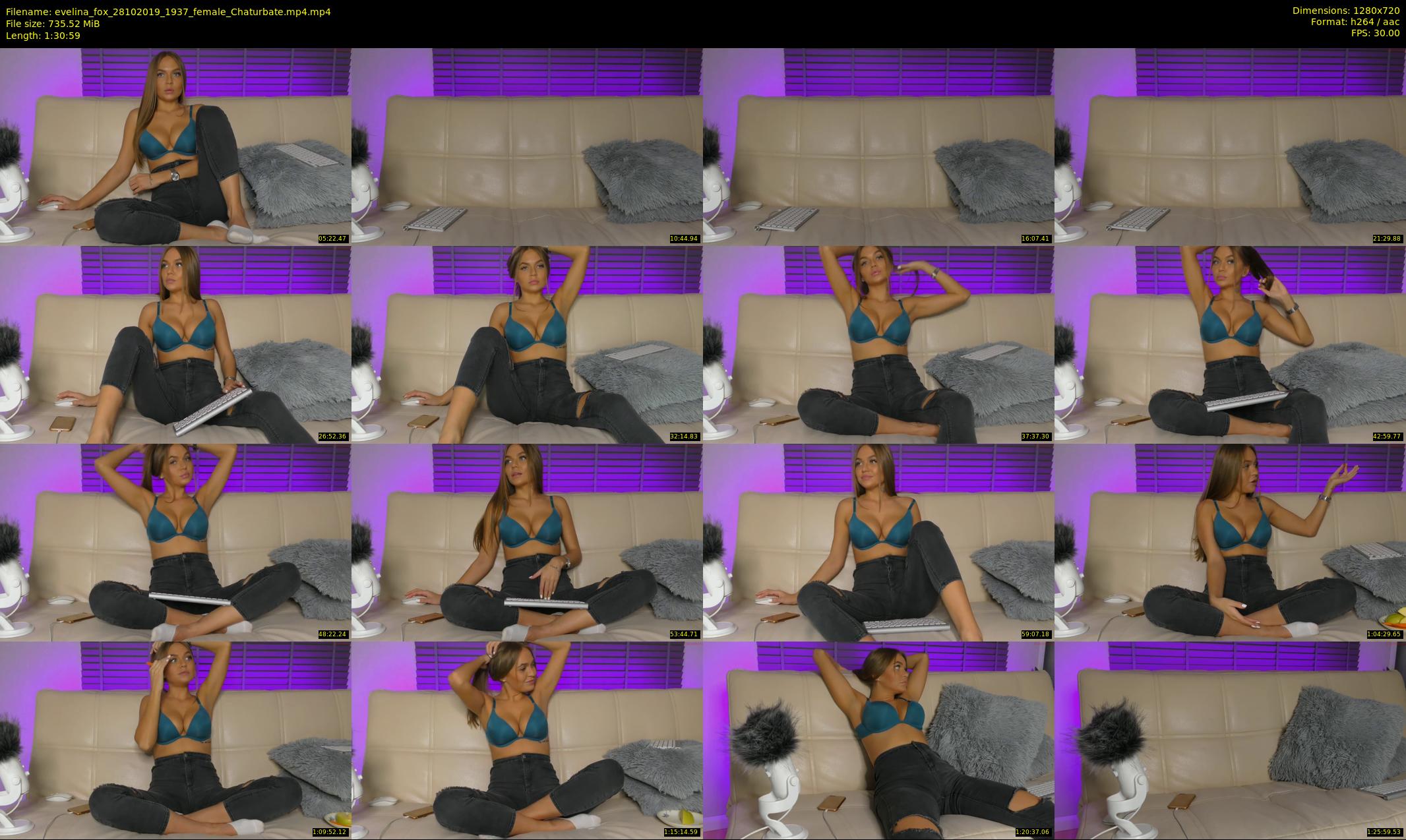 evelina_fox — 91 minute Chaturbate female cam show recording, 720p, Oct 28, 2019