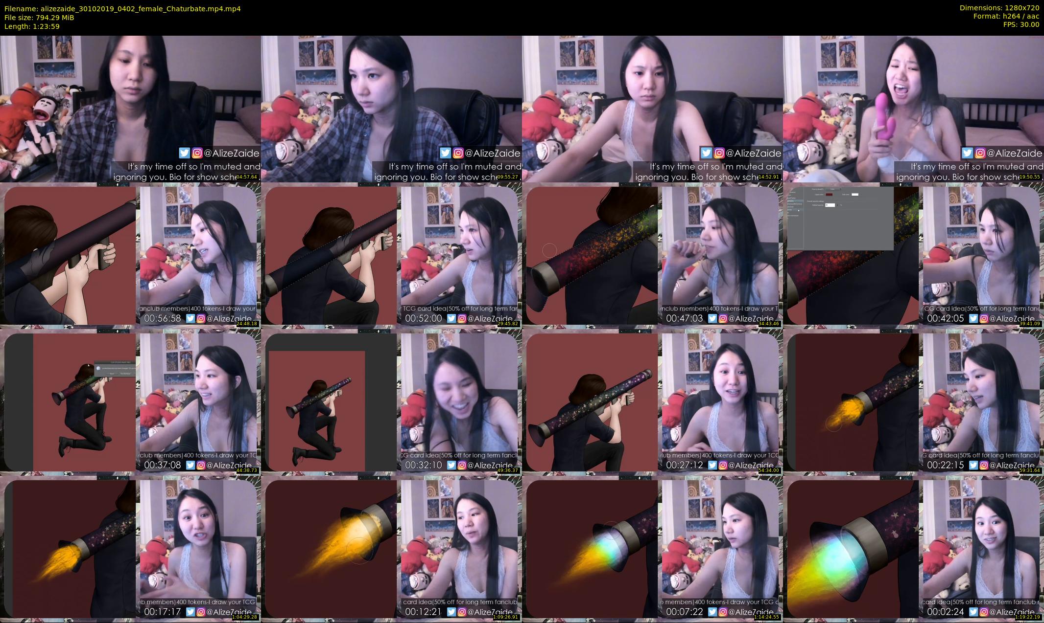 alizezaide — 84 minute Chaturbate female cam show recording, 720p, Oct 30, 2019