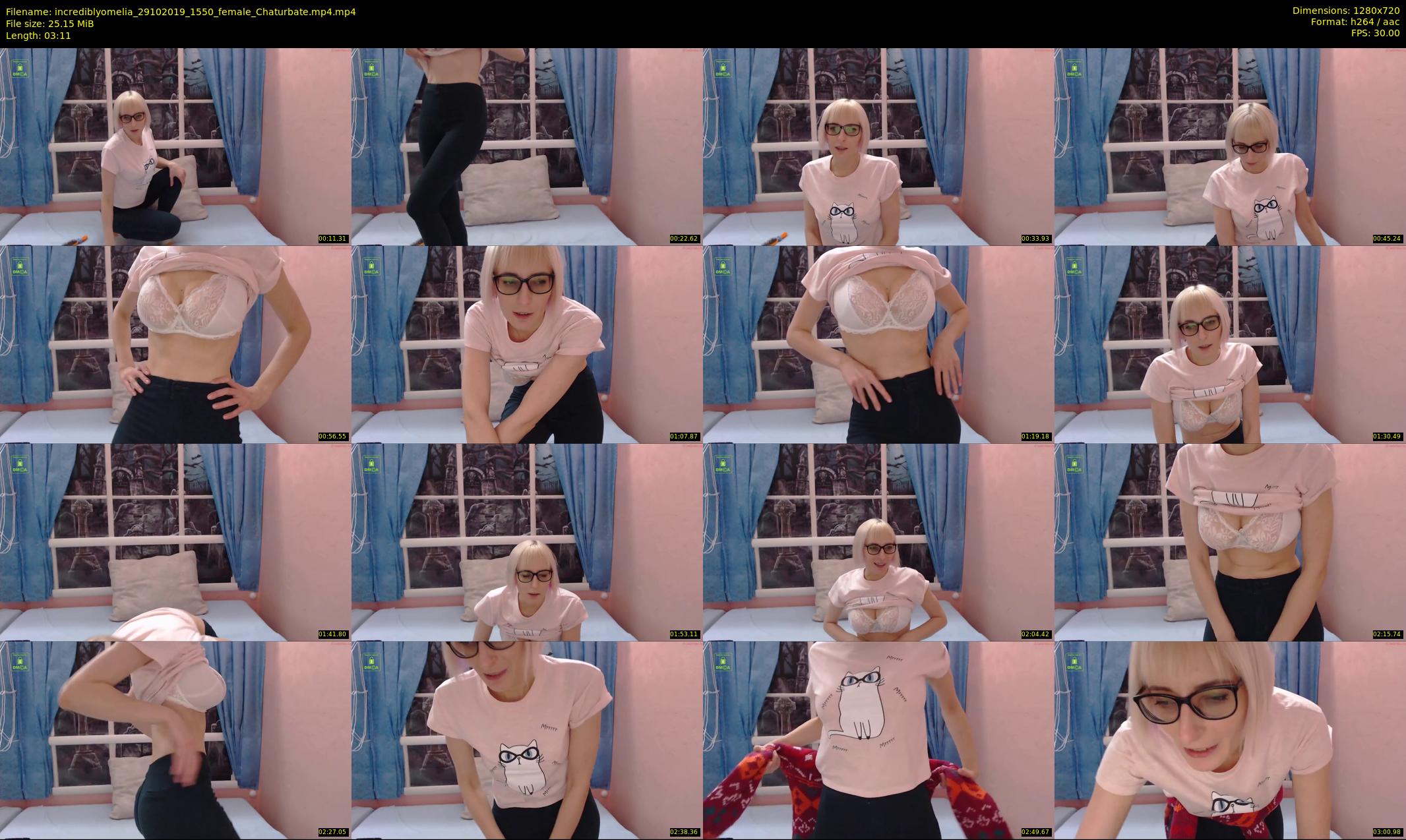 incrediblyomelia — 4 minute Chaturbate female cam show recording, 720p, Oct 29, 2019