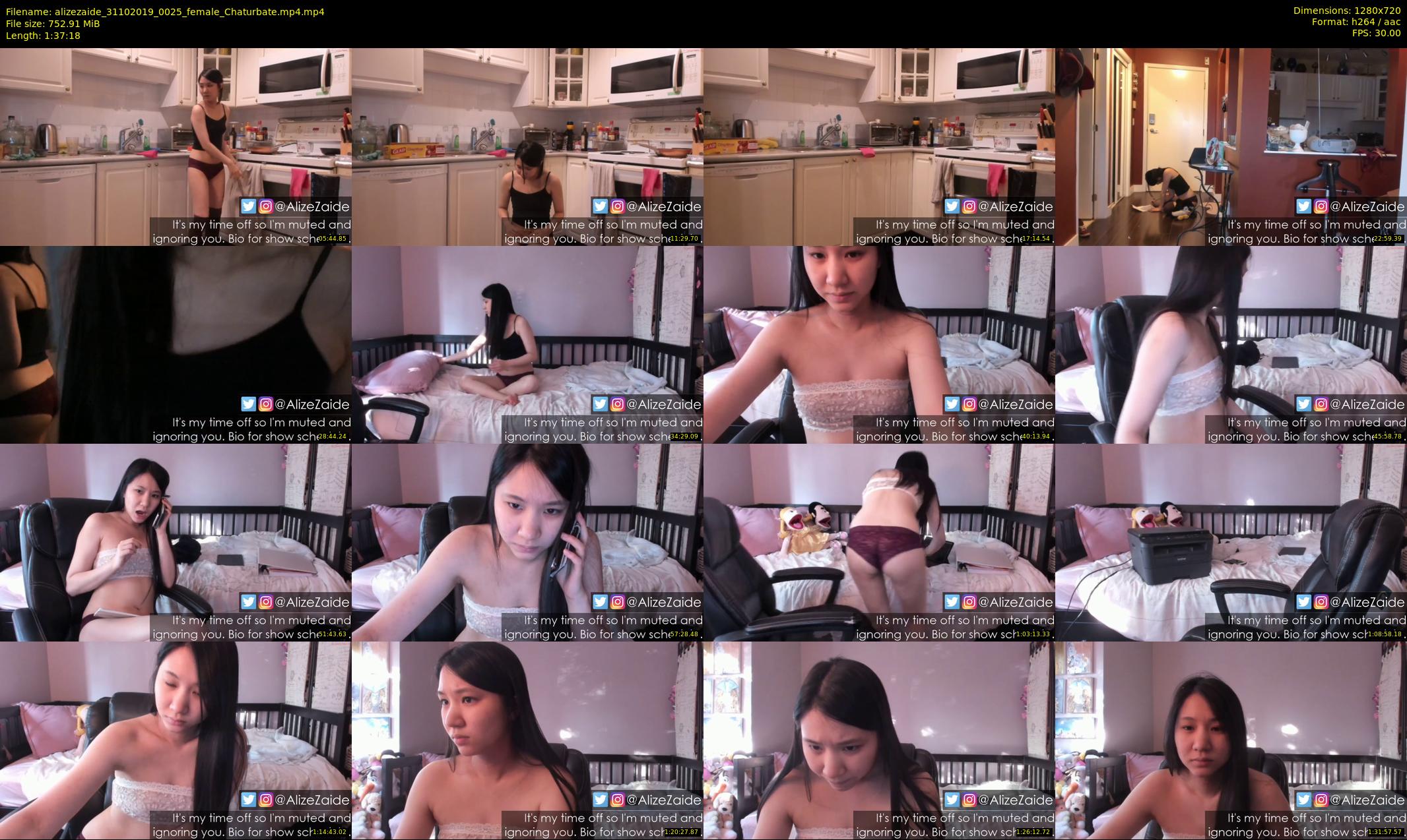 alizezaide — 98 minute Chaturbate female cam show recording, 720p, Oct 31, 2019