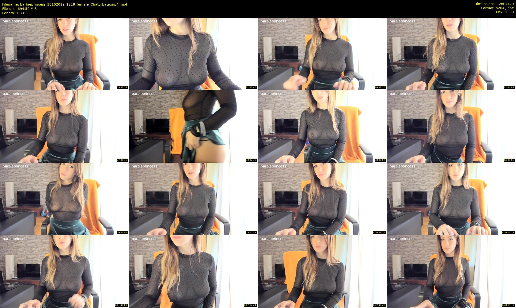barbieprincess — 94 minute Chaturbate female cam show recording, 720p, Oct 30, 2019