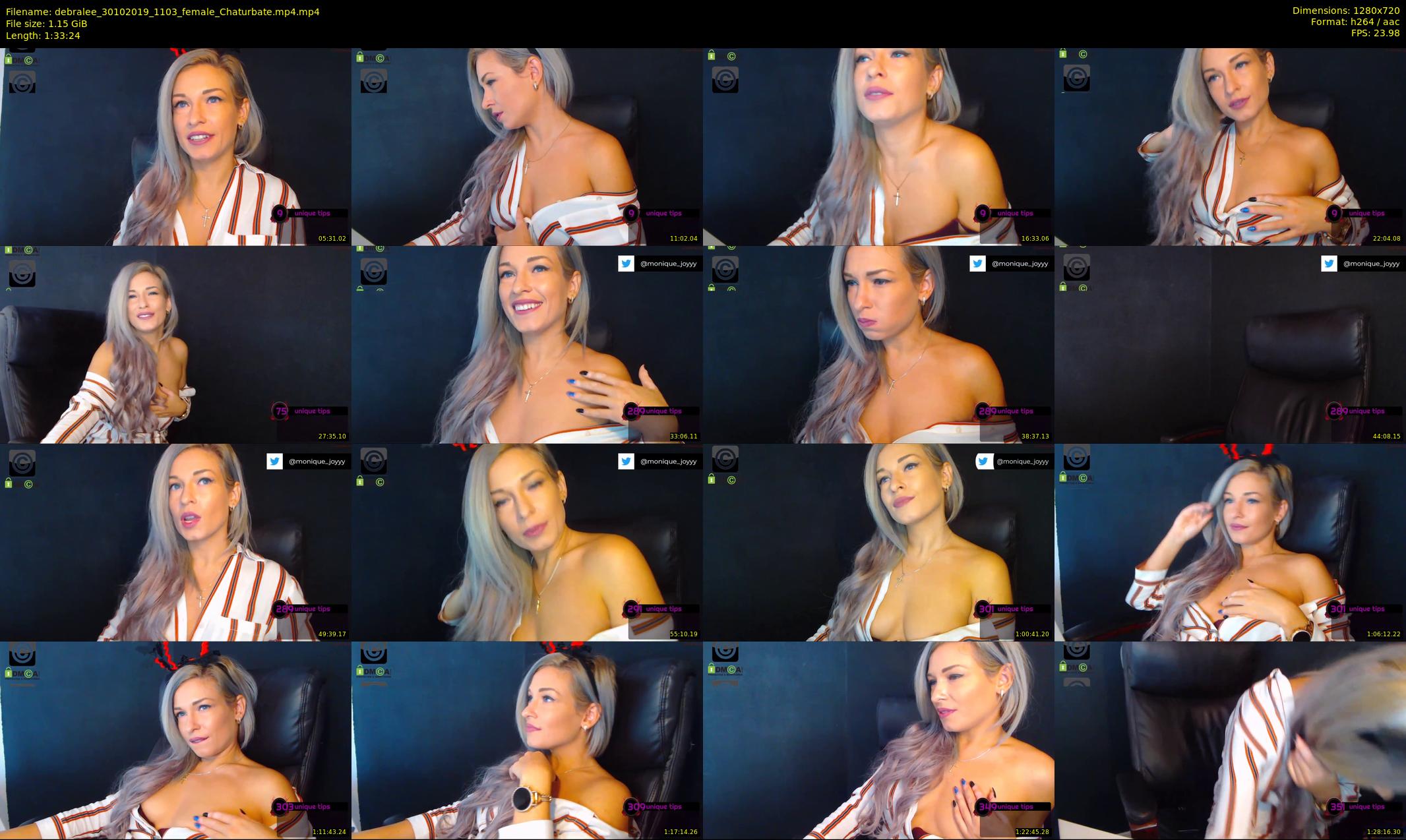 debralee — 94 minute Chaturbate female cam show recording, 720p, Oct 30, 2019
