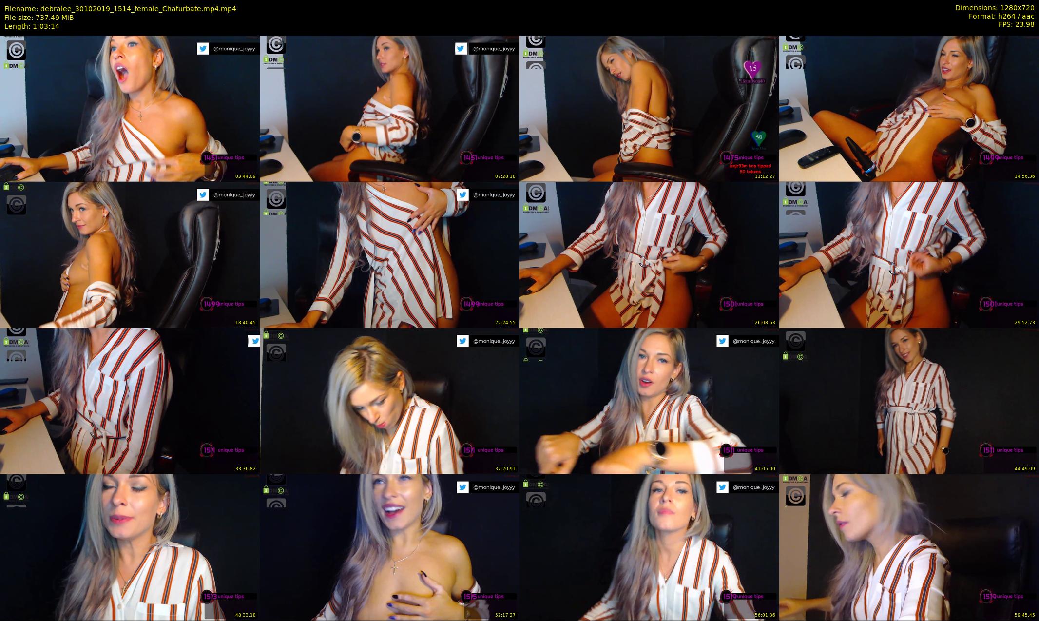debralee — 64 minute Chaturbate female cam show recording, 720p, Oct 30, 2019