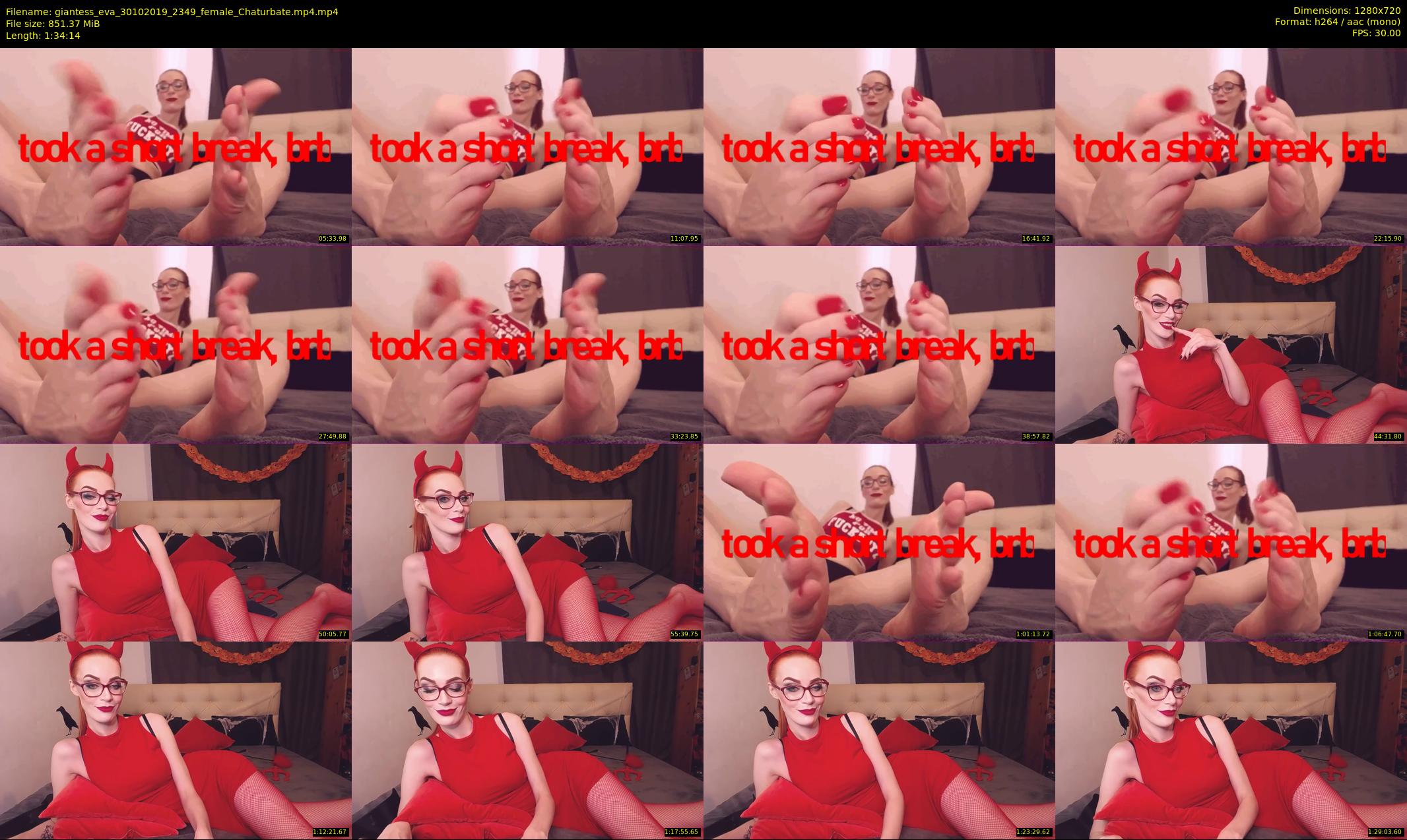 giantess_eva — 95 minute Chaturbate female cam show recording, 720p, Oct 30, 2019