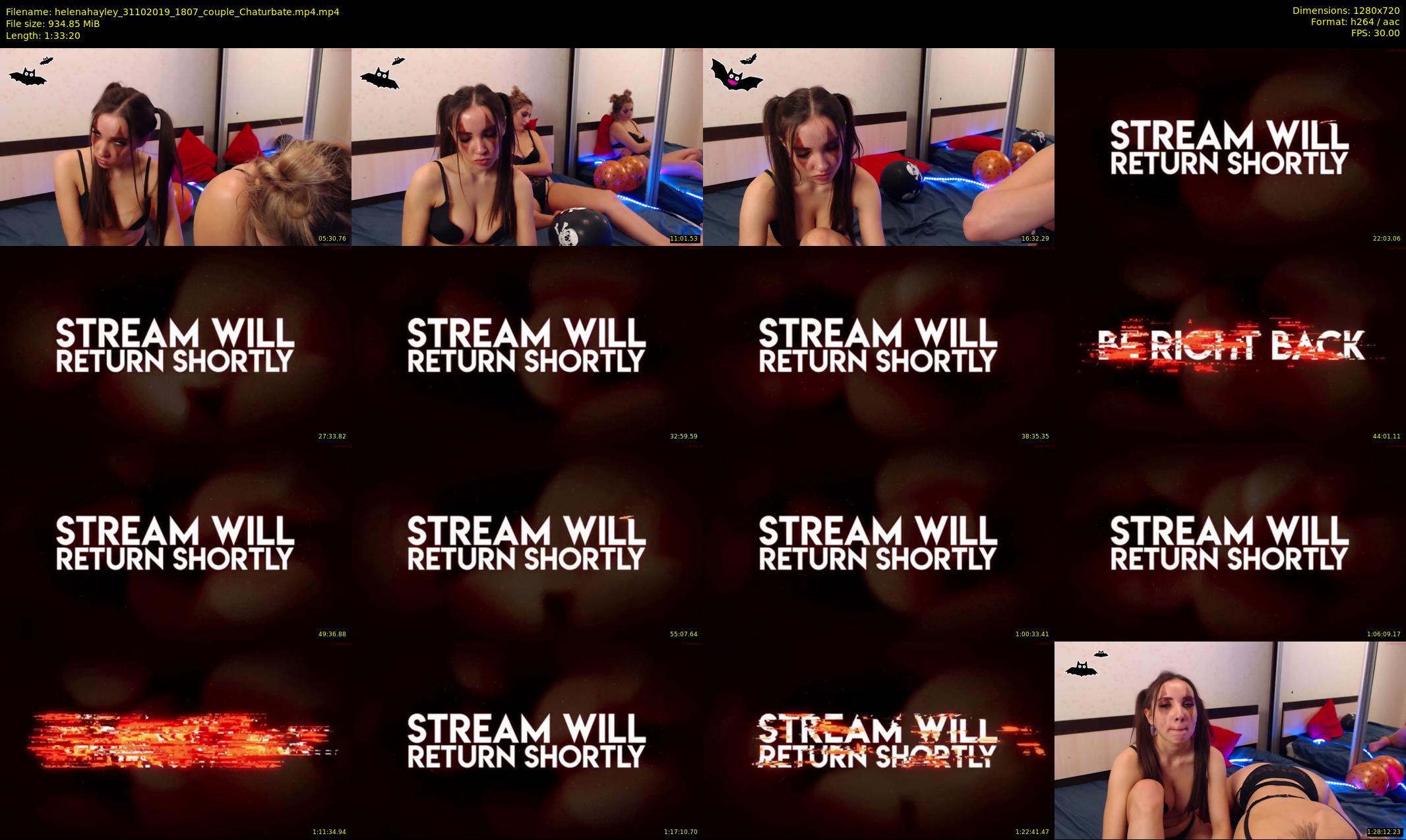 helenahayley — 94 minute Chaturbate female cam show recording, 720p, Oct 31, 2019