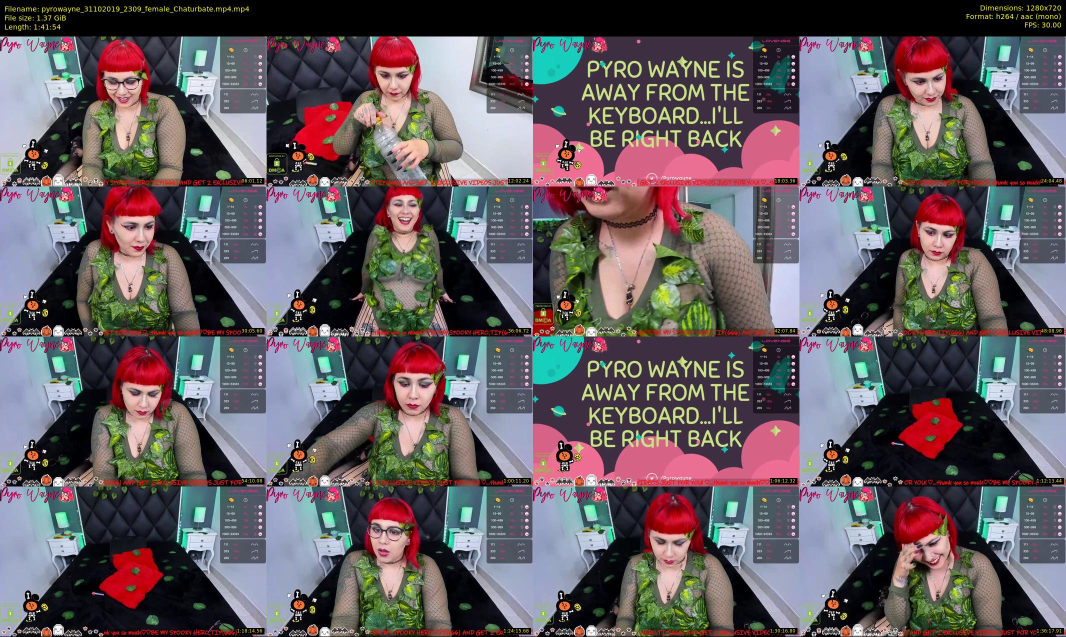 pyrowayne — 102 minute Chaturbate female cam show recording, 720p, Oct 31, 2019