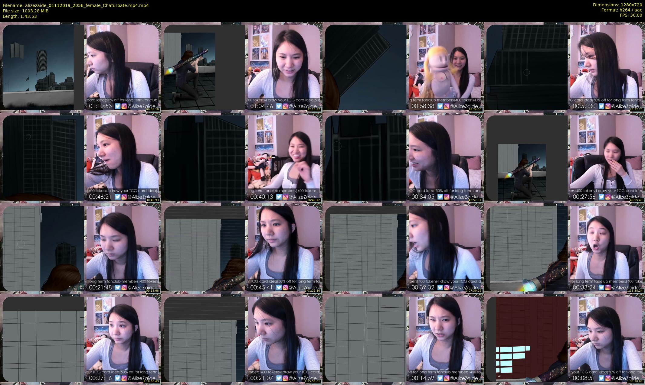 alizezaide — 104 minute Chaturbate female cam show recording, 720p, Nov 1, 2019