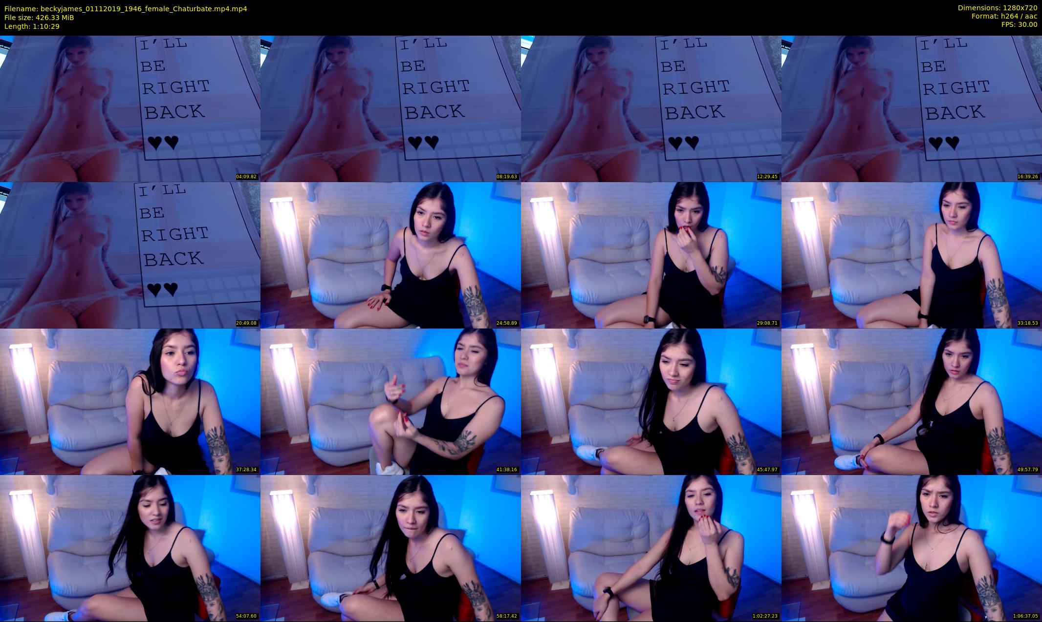 beckyjames — 71 minute Chaturbate female cam show recording, 720p, Nov 1, 2019