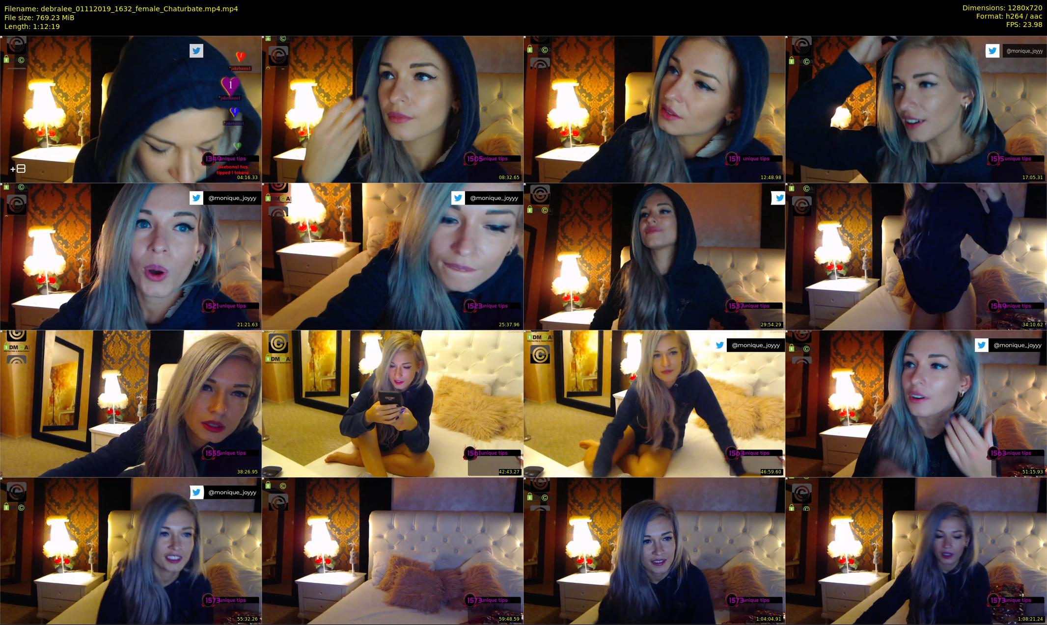 debralee — 73 minute Chaturbate female cam show recording, 720p, Nov 1, 2019