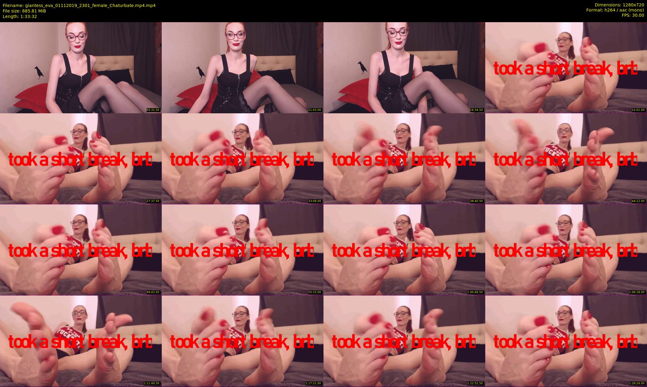 giantess_eva — 94 minute Chaturbate female cam show recording, 720p, Nov 1, 2019