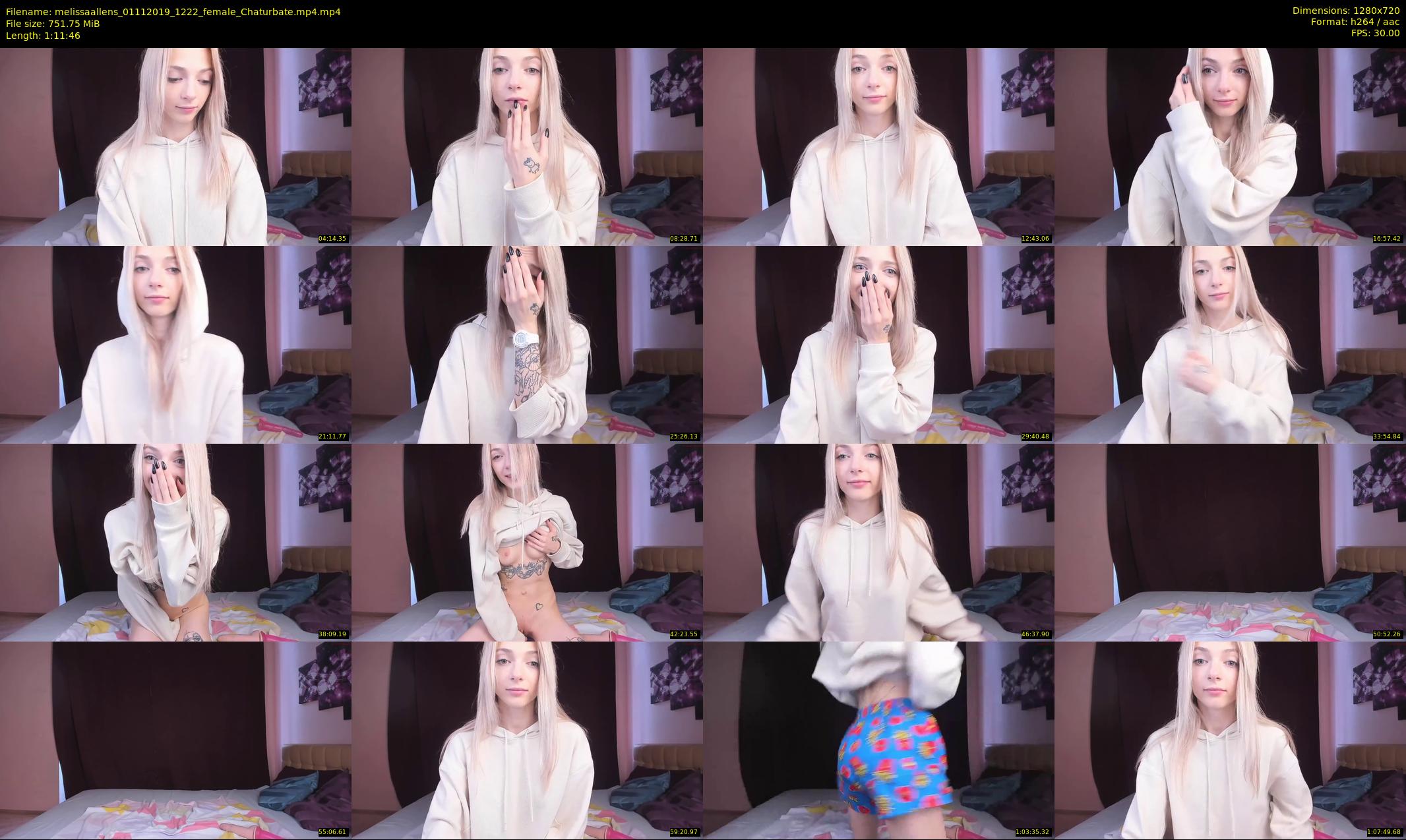 melissaallens — 72 minute Chaturbate female cam show recording, 720p, Nov 1, 2019