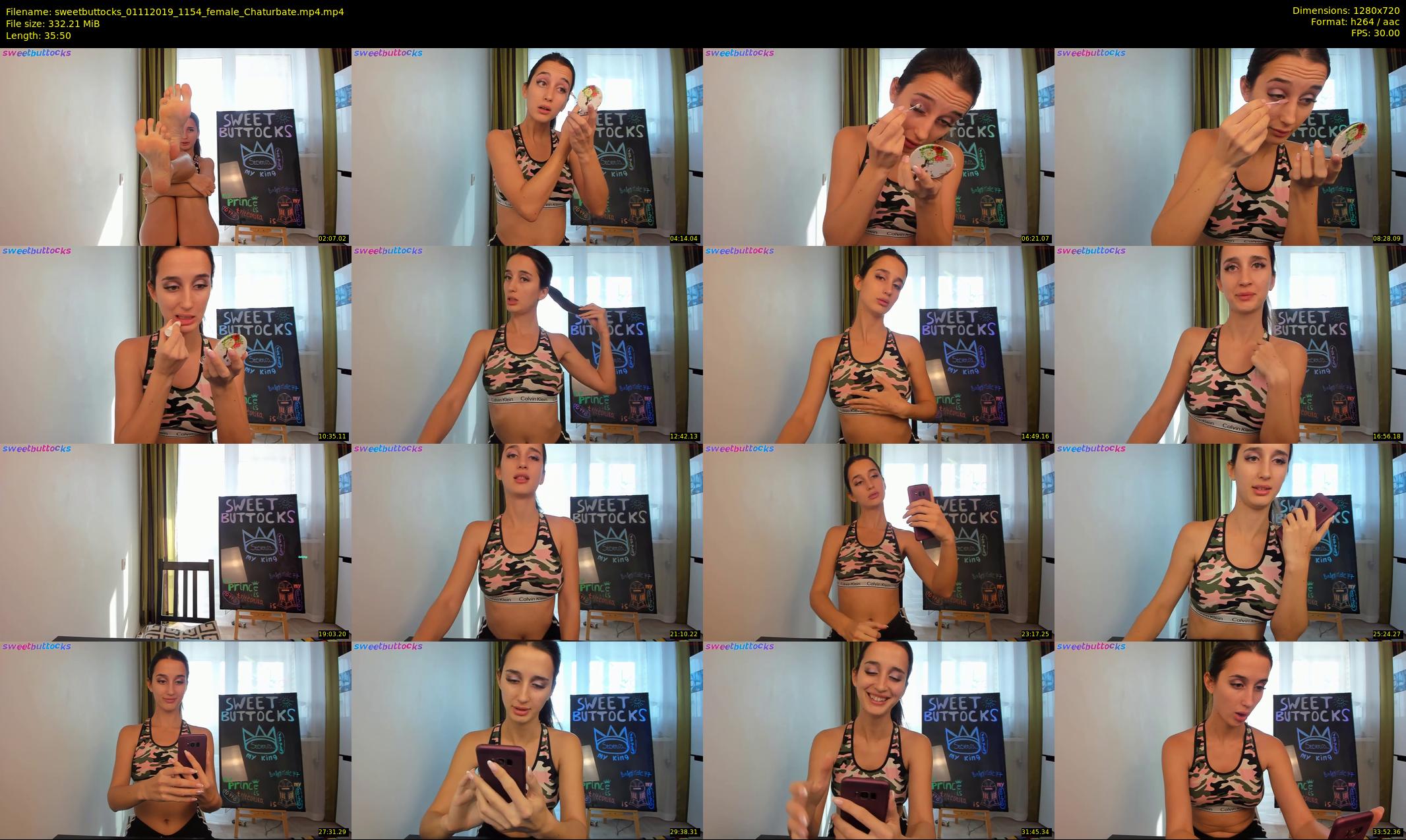 sweetbuttocks — 36 minute Chaturbate female cam show recording, 720p, Nov 1, 2019