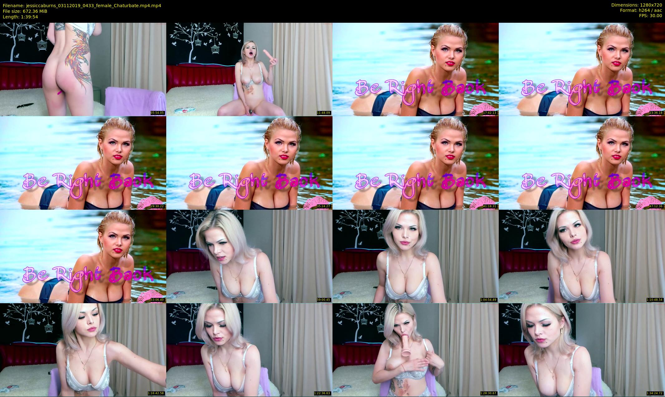 jessiccaburns — 100 minute Chaturbate female cam show recording, 720p, Nov 3, 2019