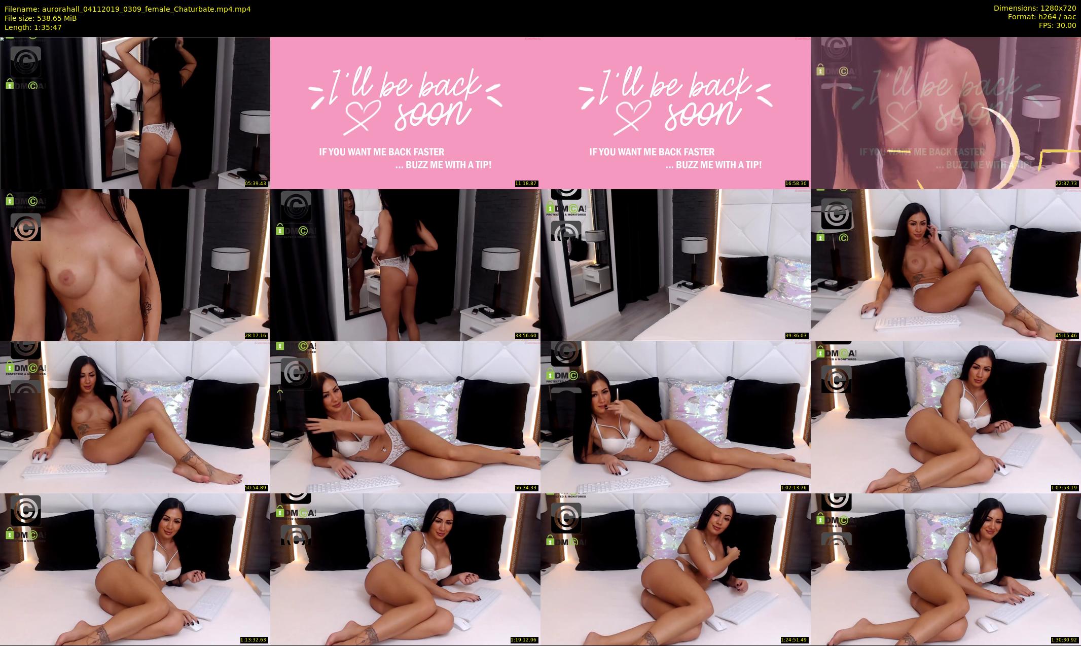 aurorahall — 96 minute Chaturbate female cam show recording, 720p, Nov 4, 2019