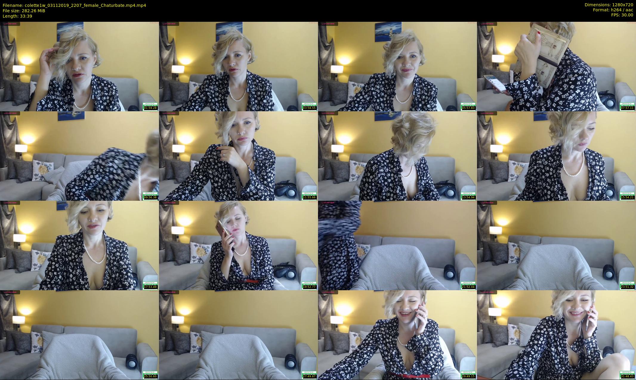 colette1w — 34 minute Chaturbate female cam show recording, 720p, Nov 3, 2019