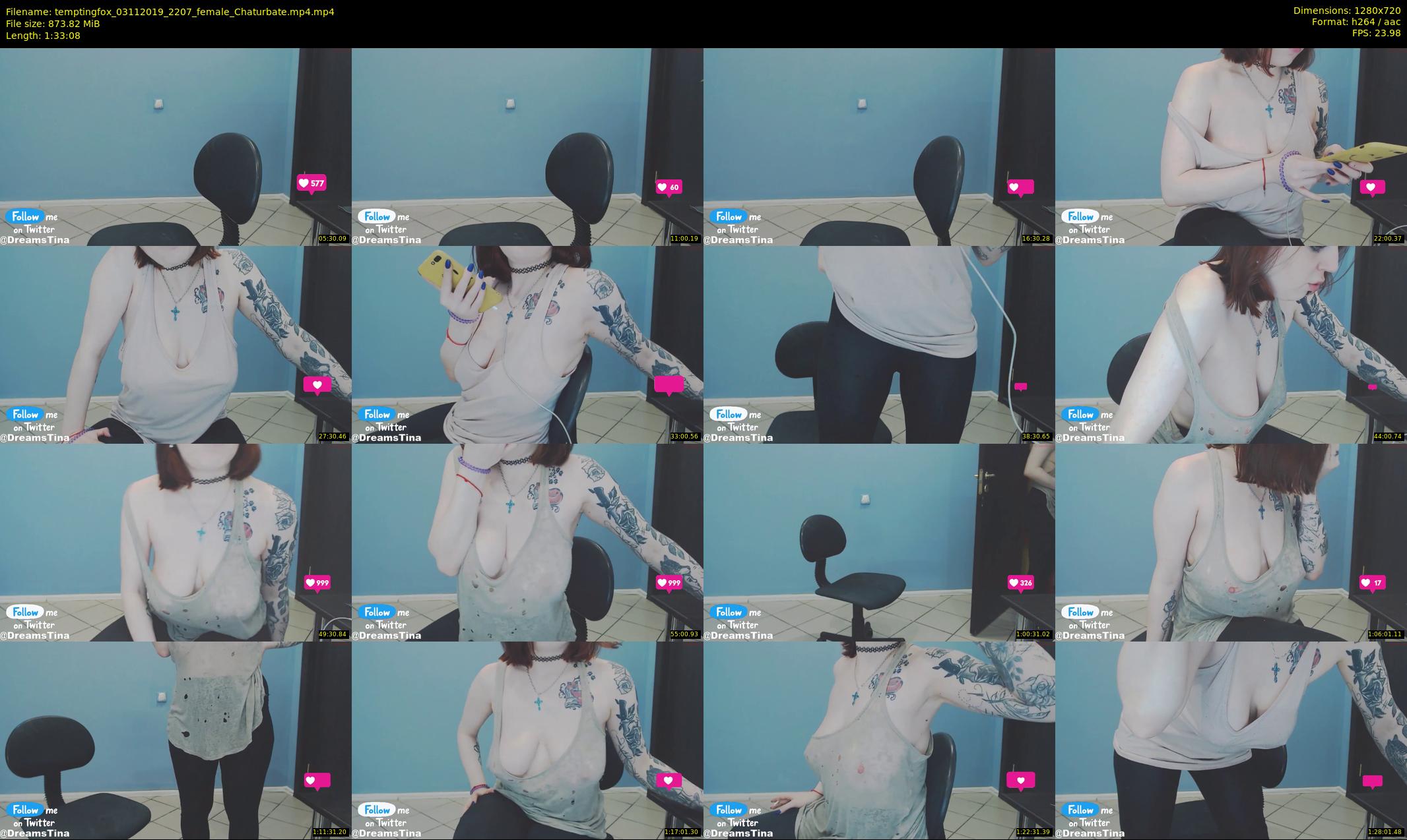 temptingfox — 94 minute Chaturbate female cam show recording, 720p, Nov 3, 2019