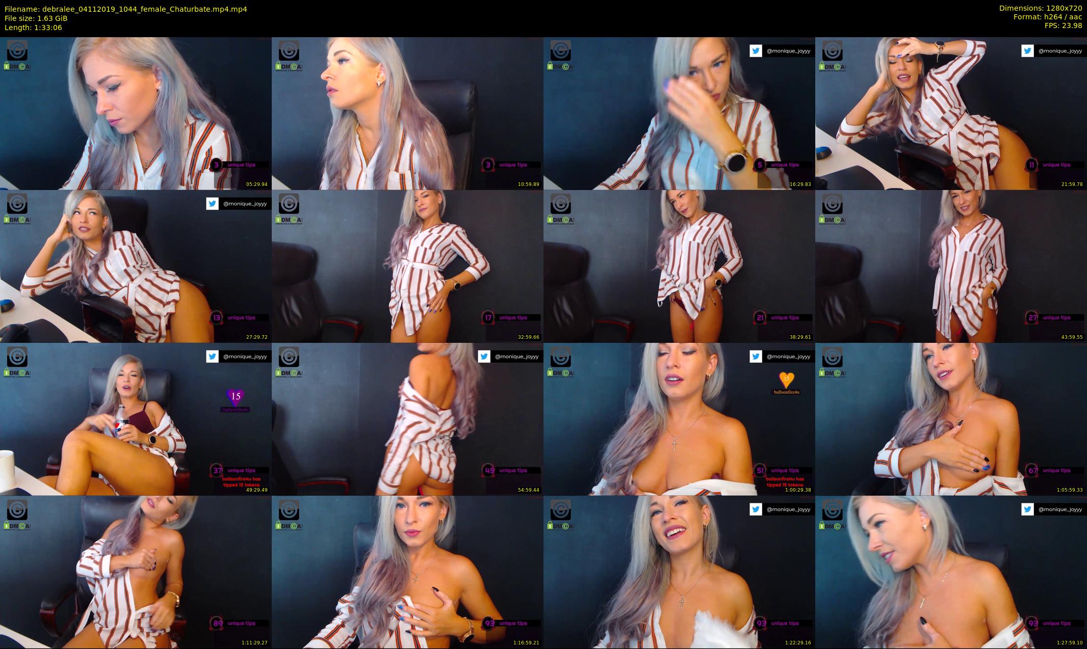 debralee — 94 minute Chaturbate female cam show recording, 720p, Nov 4, 2019
