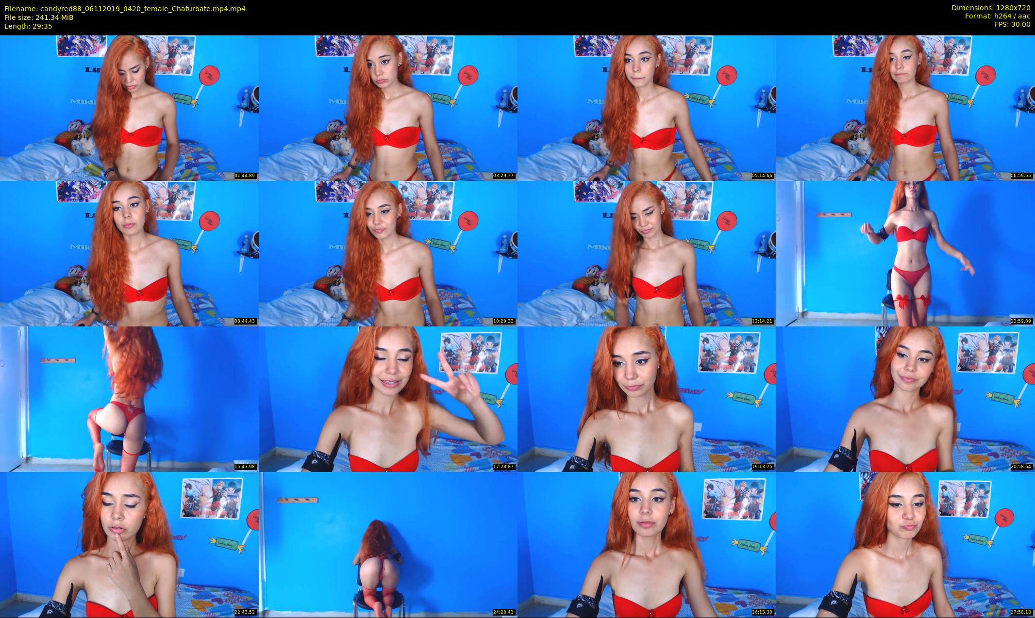 candyred88 — 30 minute Chaturbate female cam show recording, 720p, Nov 6, 2019