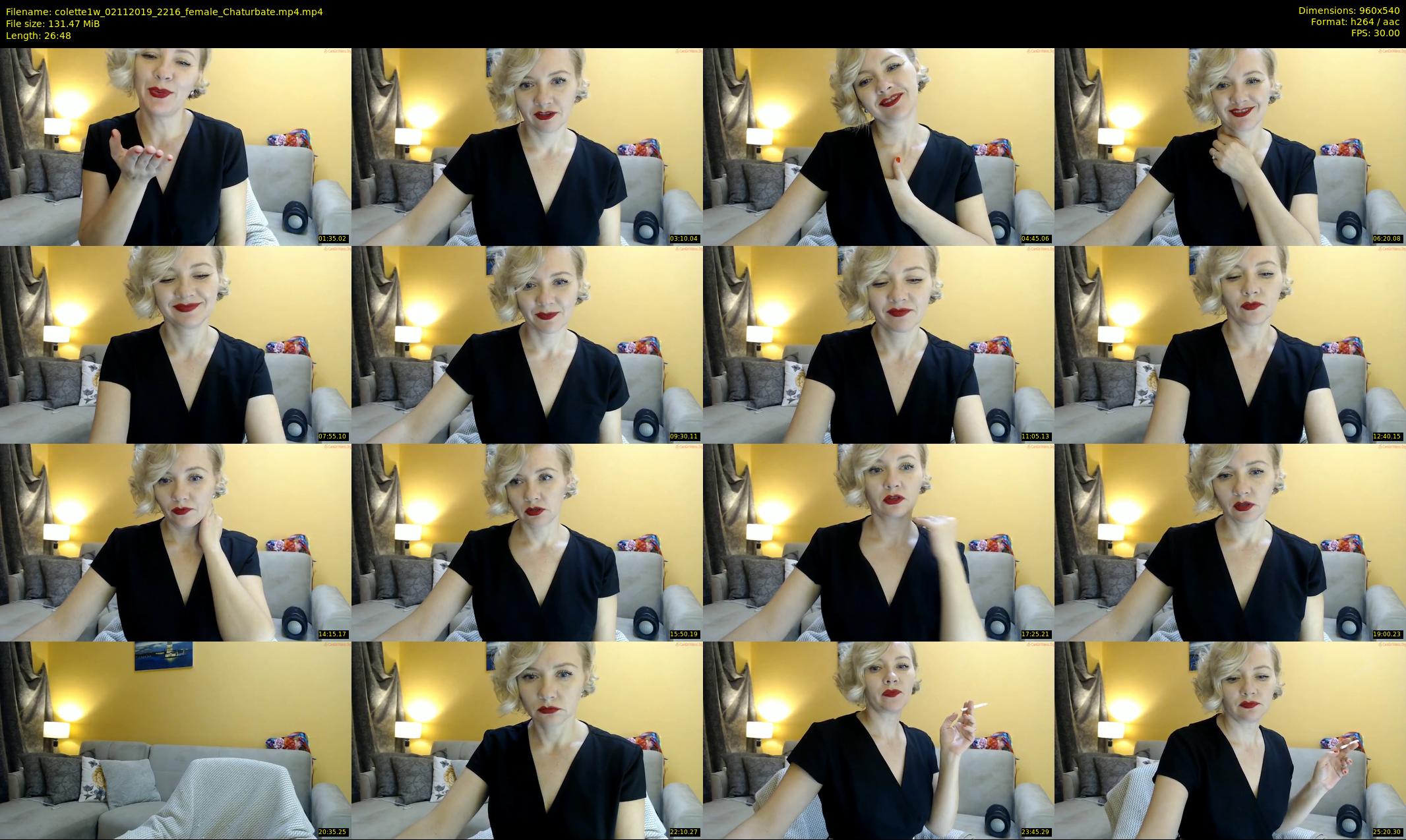colette1w — 27 minute Chaturbate female cam show recording, 480p, Nov 2, 2019