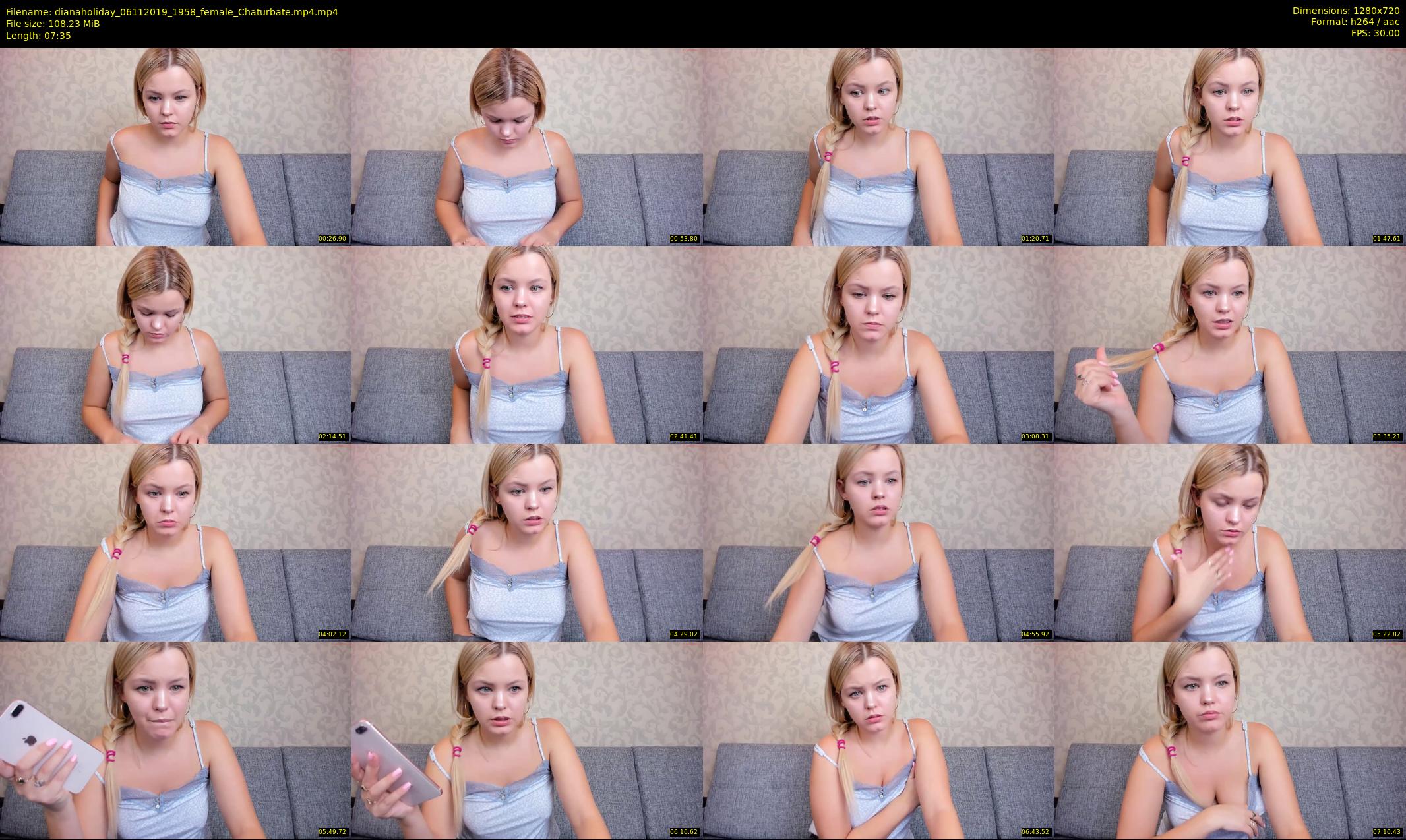dianaholiday — 8 minute Chaturbate female cam show recording, 720p, Nov 6, 2019