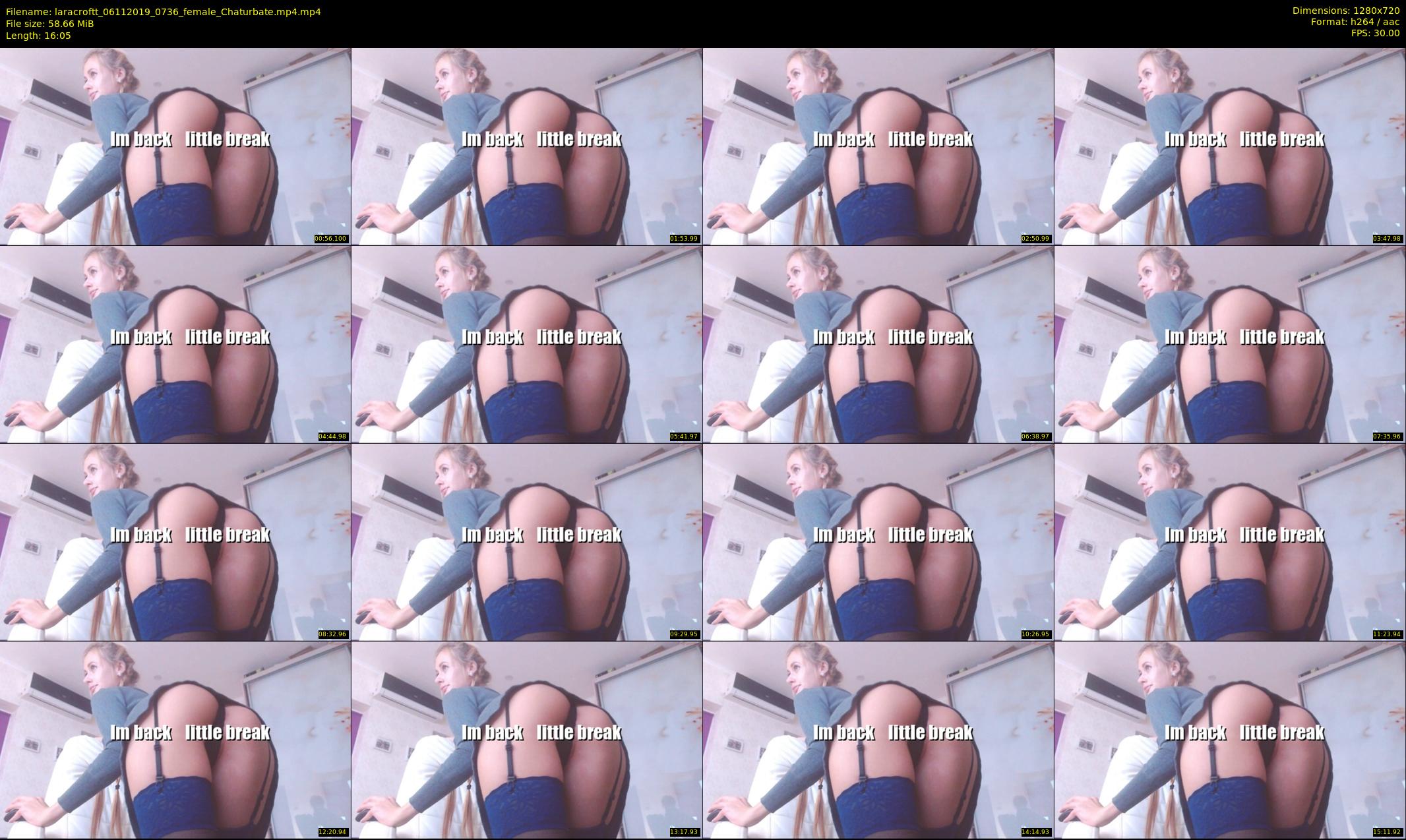 laracroftt — 17 minute Chaturbate female cam show recording, 720p, Nov 6, 2019