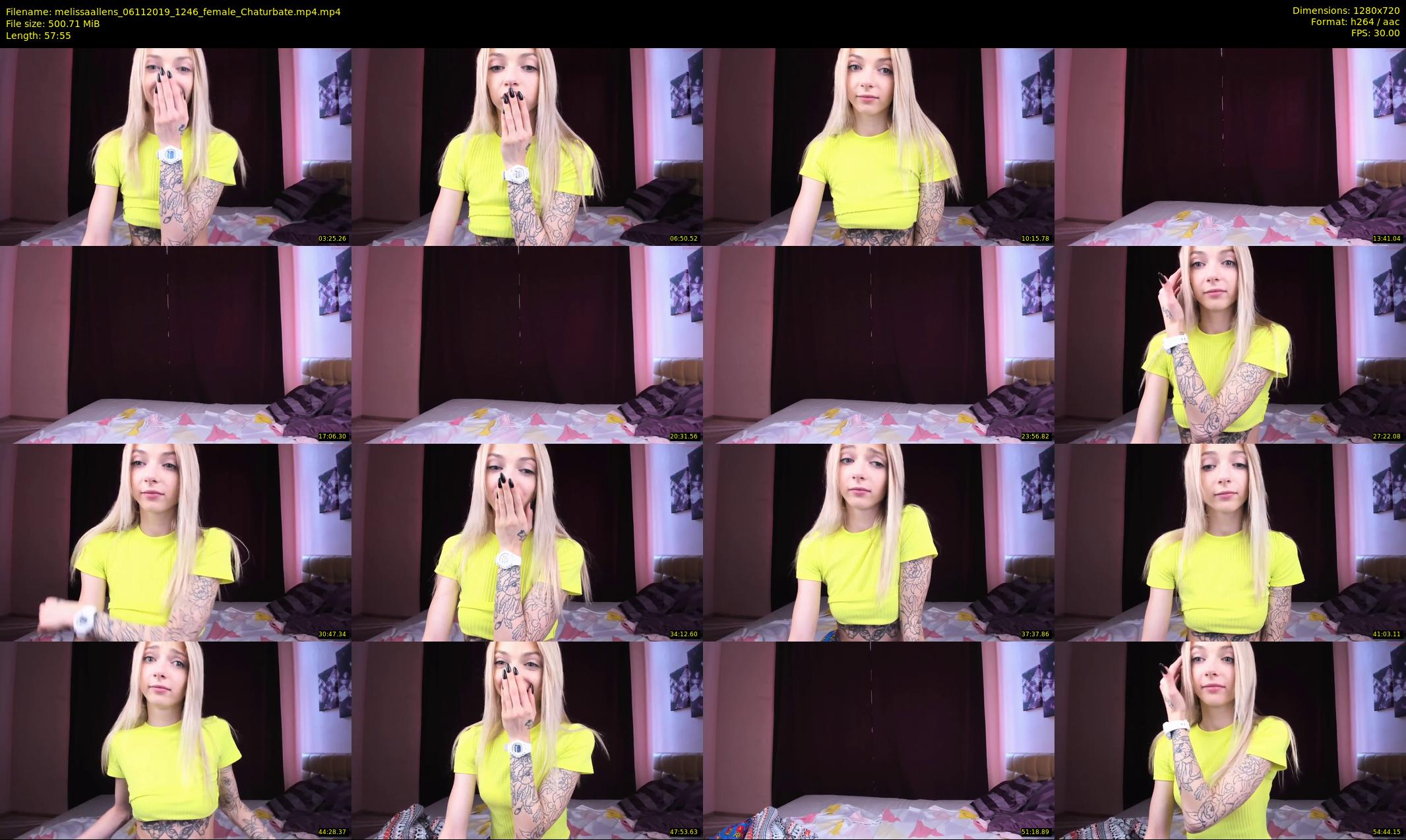 melissaallens — 58 minute Chaturbate female cam show recording, 720p, Nov 6, 2019