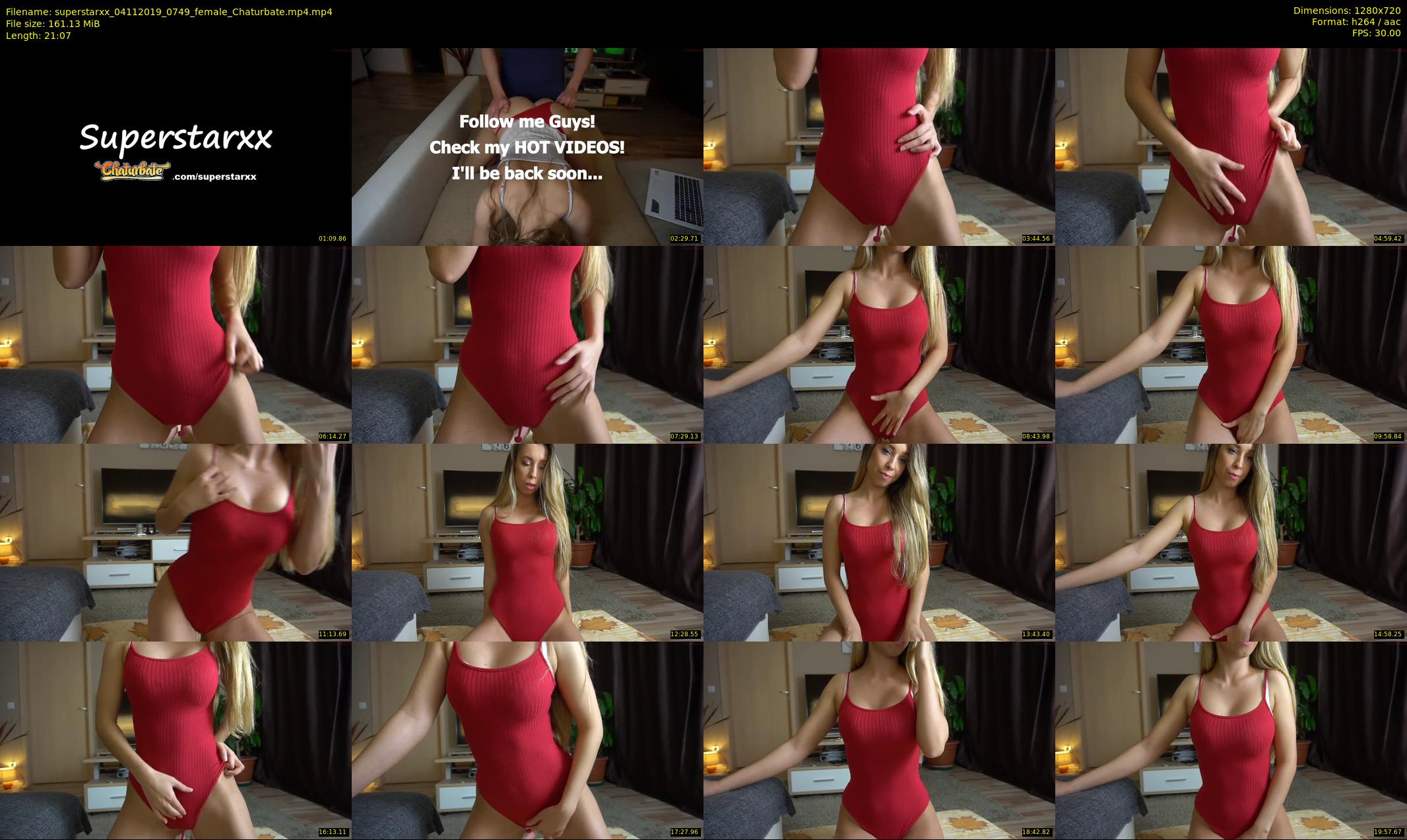 superstarxx — 22 minute Chaturbate female cam show recording, 720p, Nov 4, 2019
