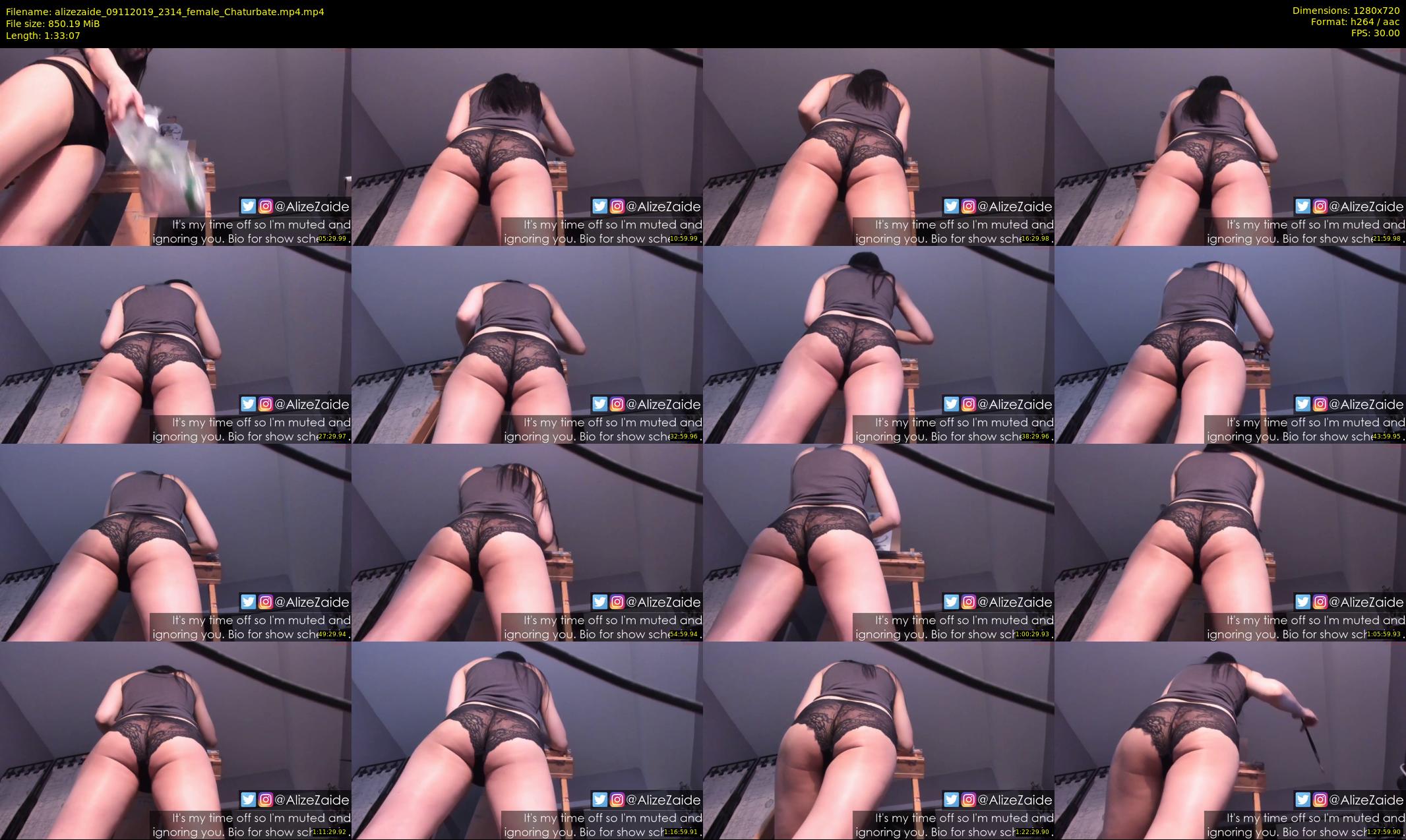 alizezaide — 94 minute Chaturbate female cam show recording, 720p, Nov 9, 2019