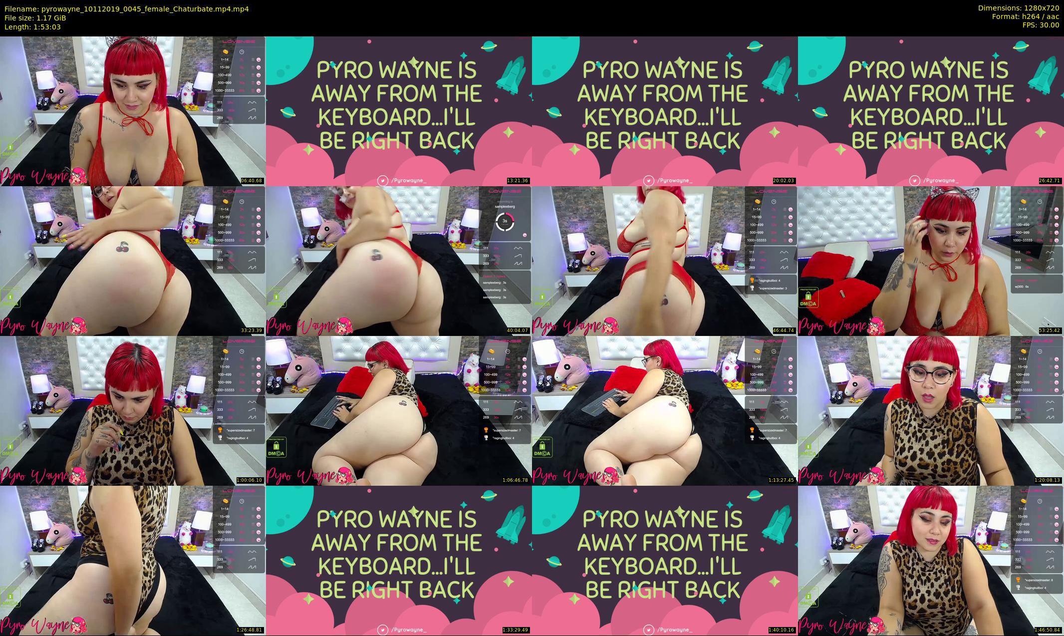 pyrowayne — 114 minute Chaturbate female cam show recording, 720p, Nov 10, 2019