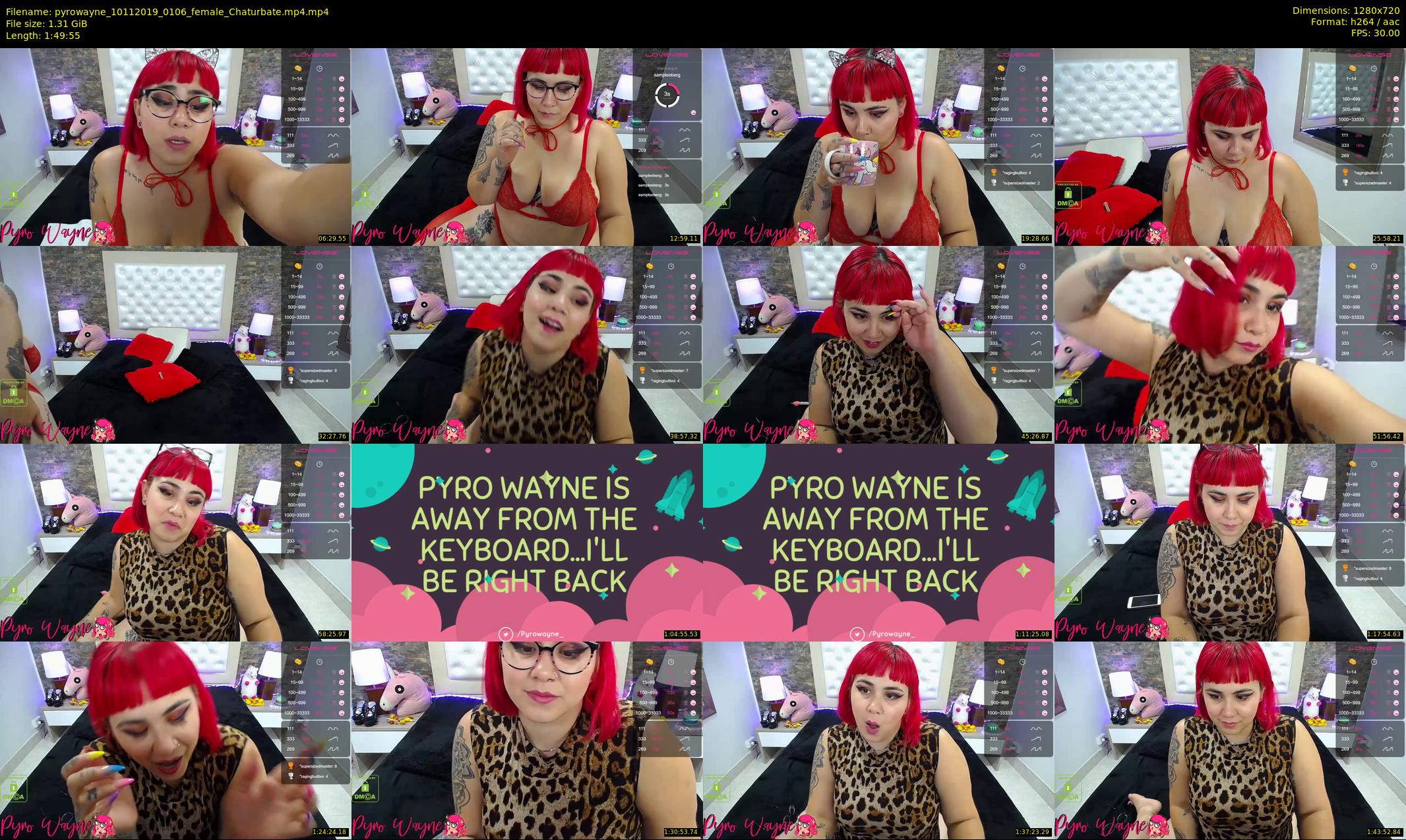 pyrowayne — 110 minute Chaturbate female cam show recording, 720p, Nov 10, 2019