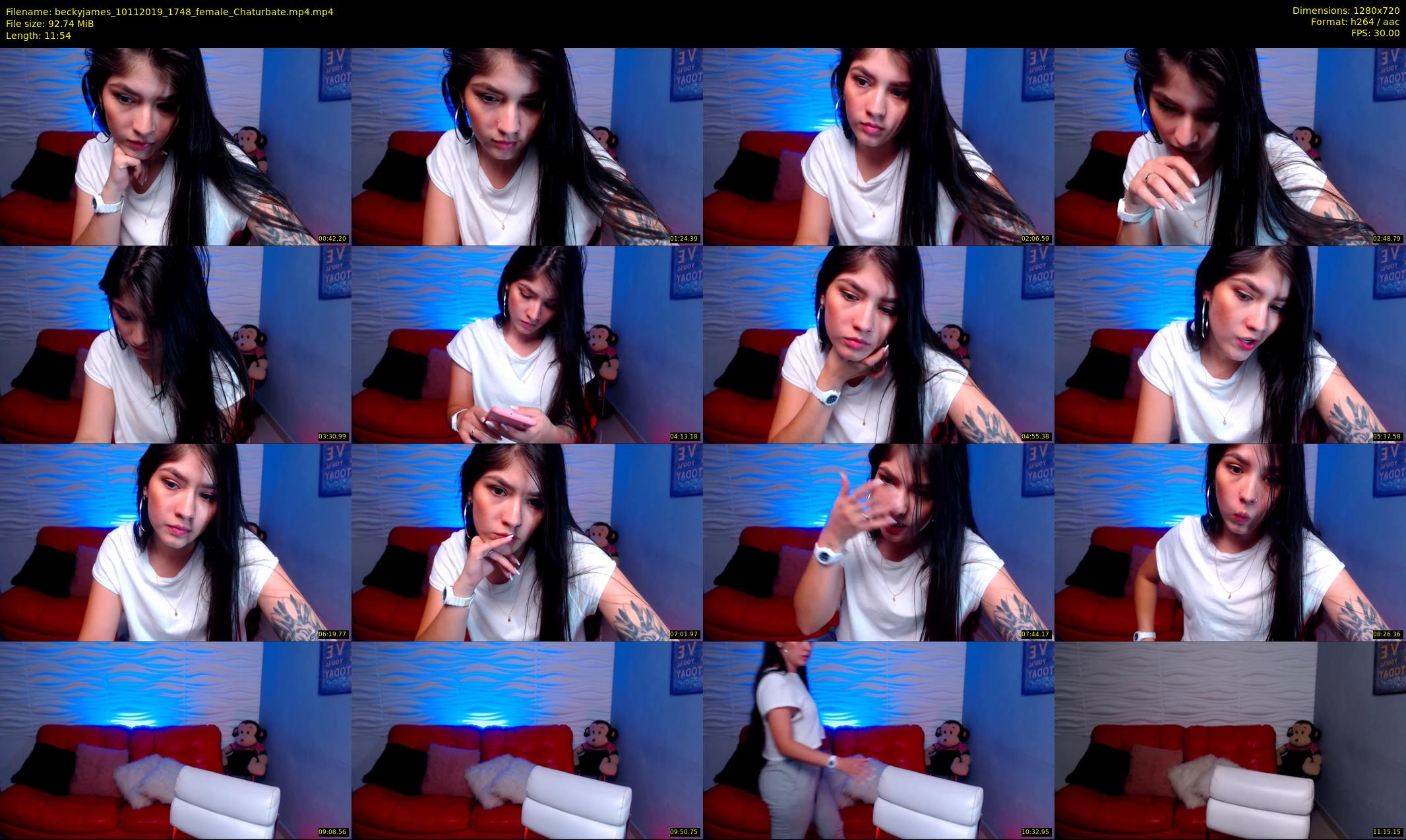 beckyjames — 12 minute Chaturbate female cam show recording, 720p, Nov 10, 2019